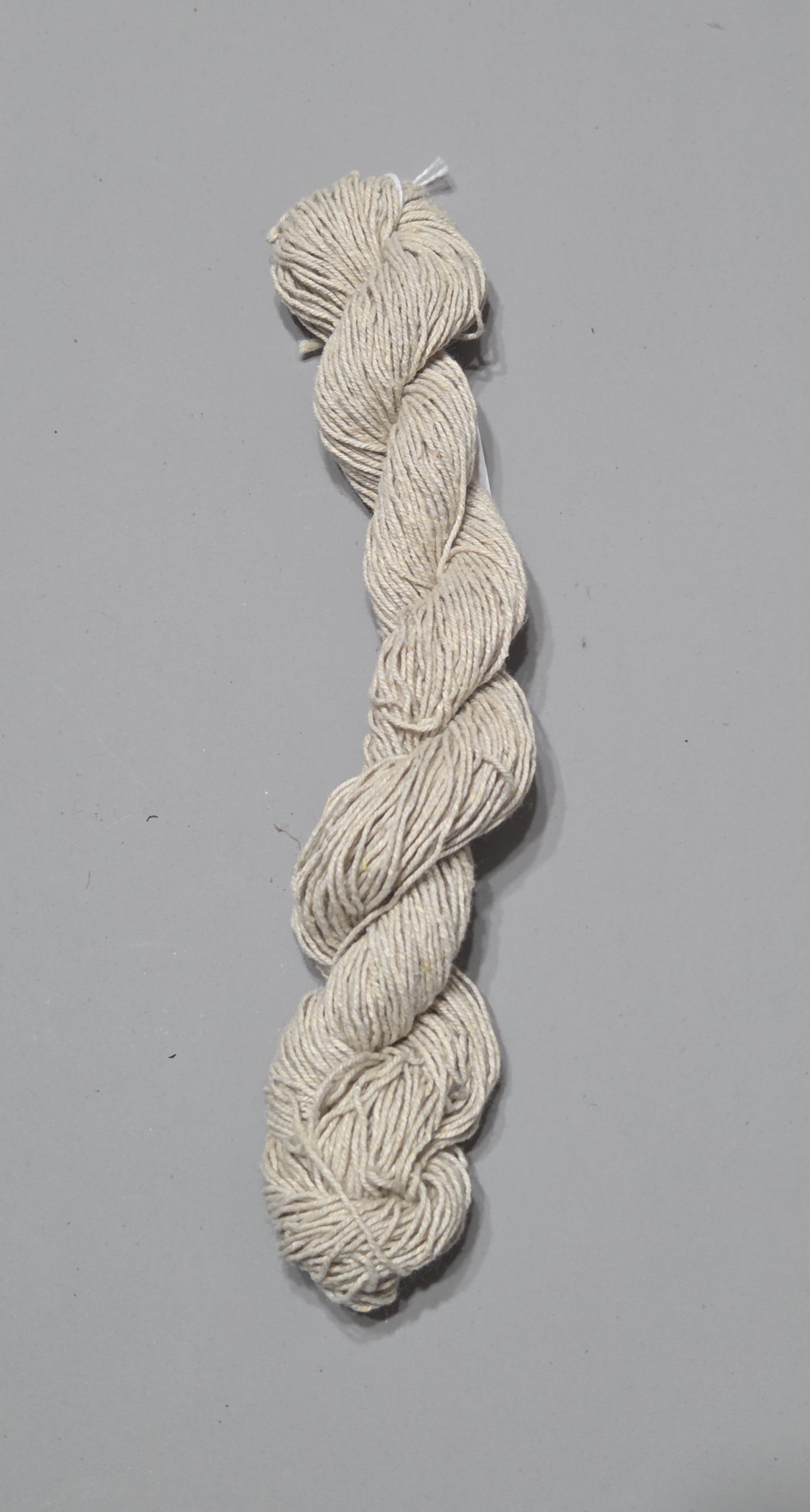 Nettle + Cotton Yarn. 2 Ply Short Skein. 80 Yards. Light Dark Twist. Fingering Weight