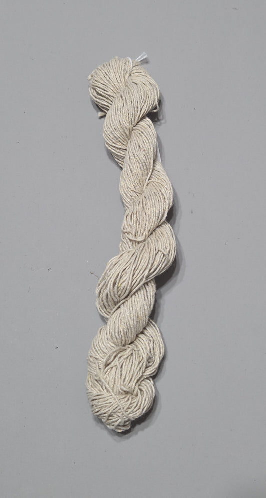 Nettle + Cotton Yarn. 2 Ply Short Skein. 80 Yards. Light Dark Twist. Fingering Weight