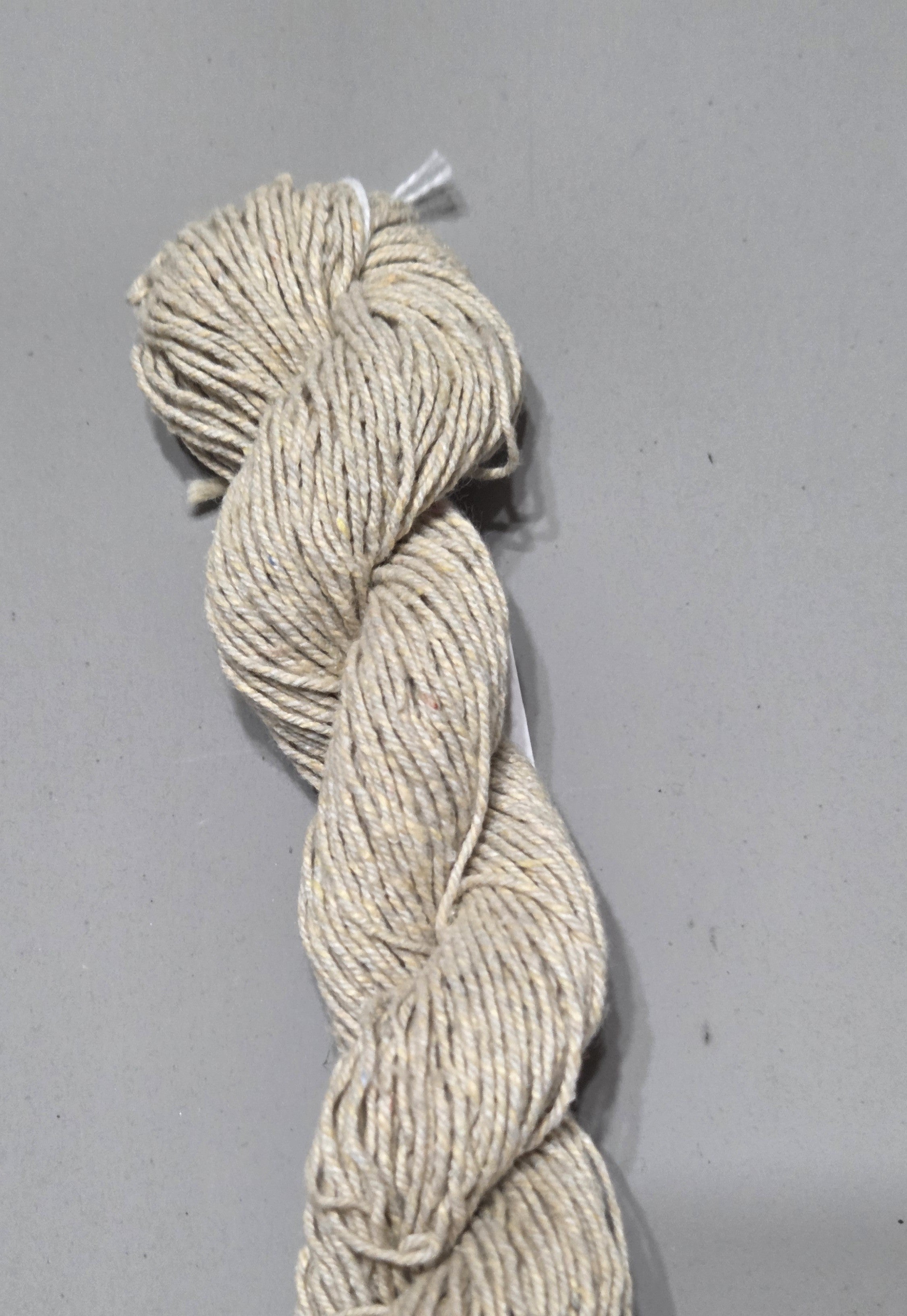 Nettle + Cotton Yarn. 2 Ply Short Skein. 80 Yards. Light Dark Twist. Fingering Weight