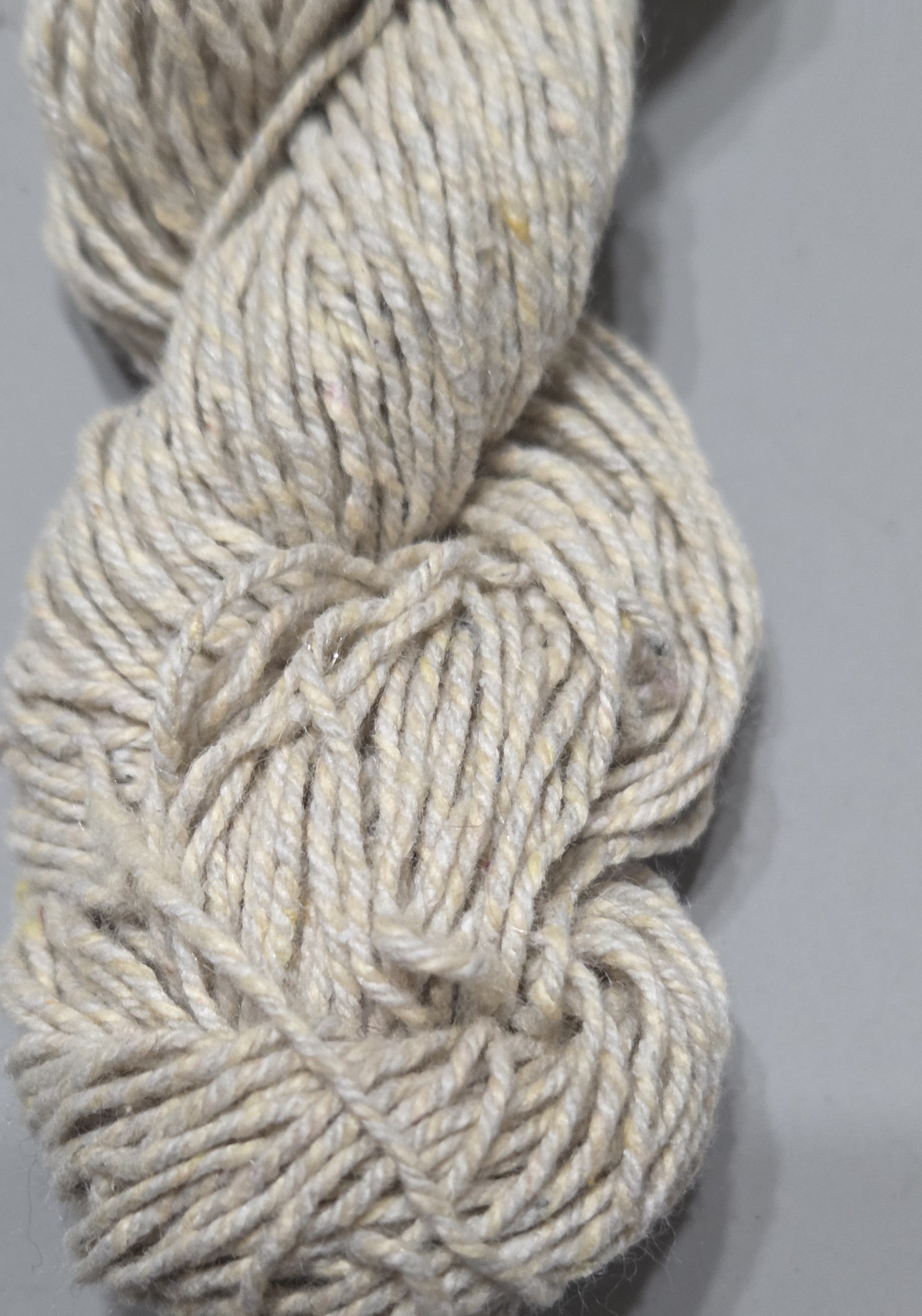 Nettle + Cotton Yarn. 2 Ply Short Skein. 80 Yards. Light Dark Twist. Fingering Weight
