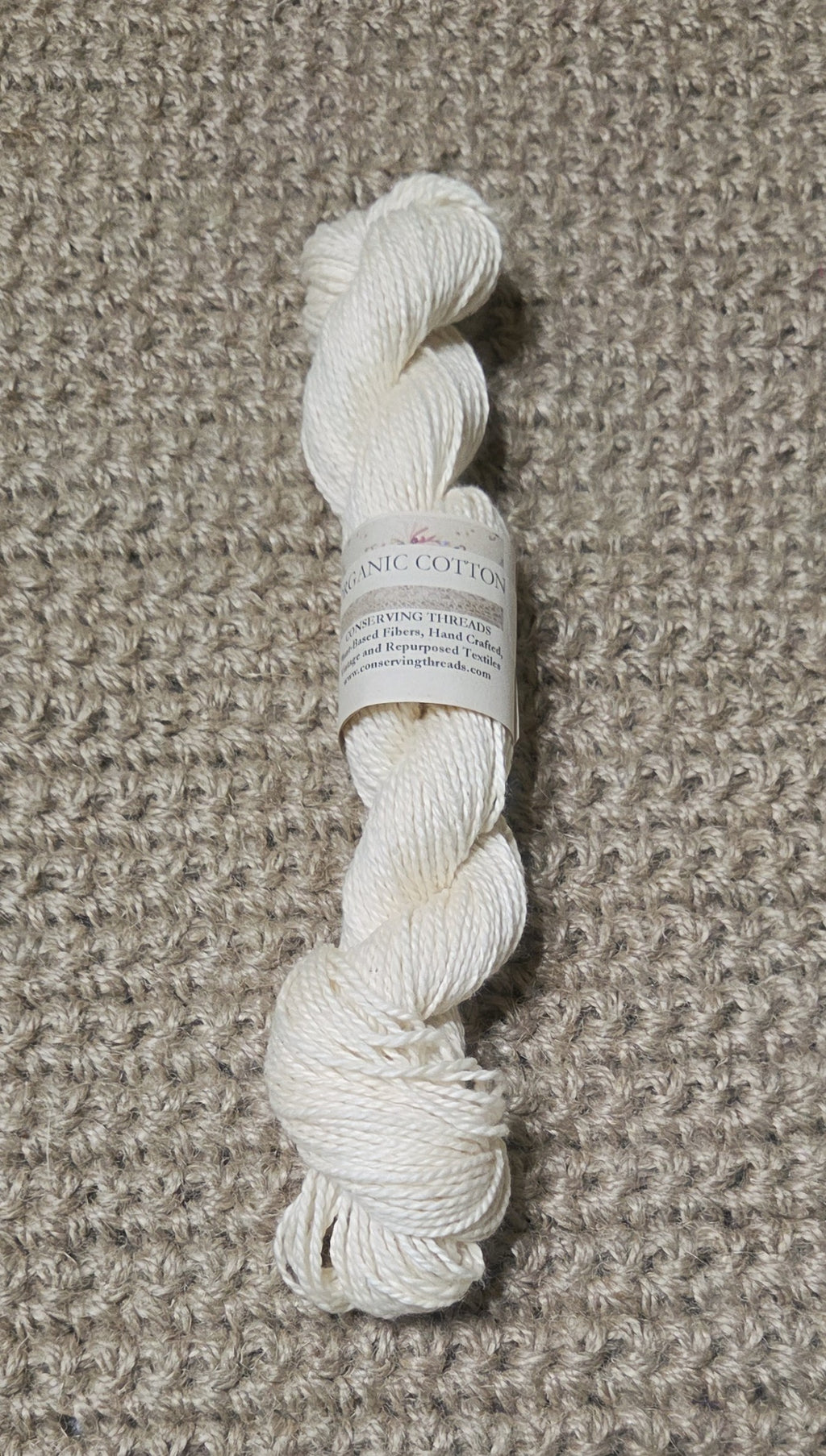 Organic Cotton Yarn. USA Grown. Fingering Weight - 110 Yards Skein
