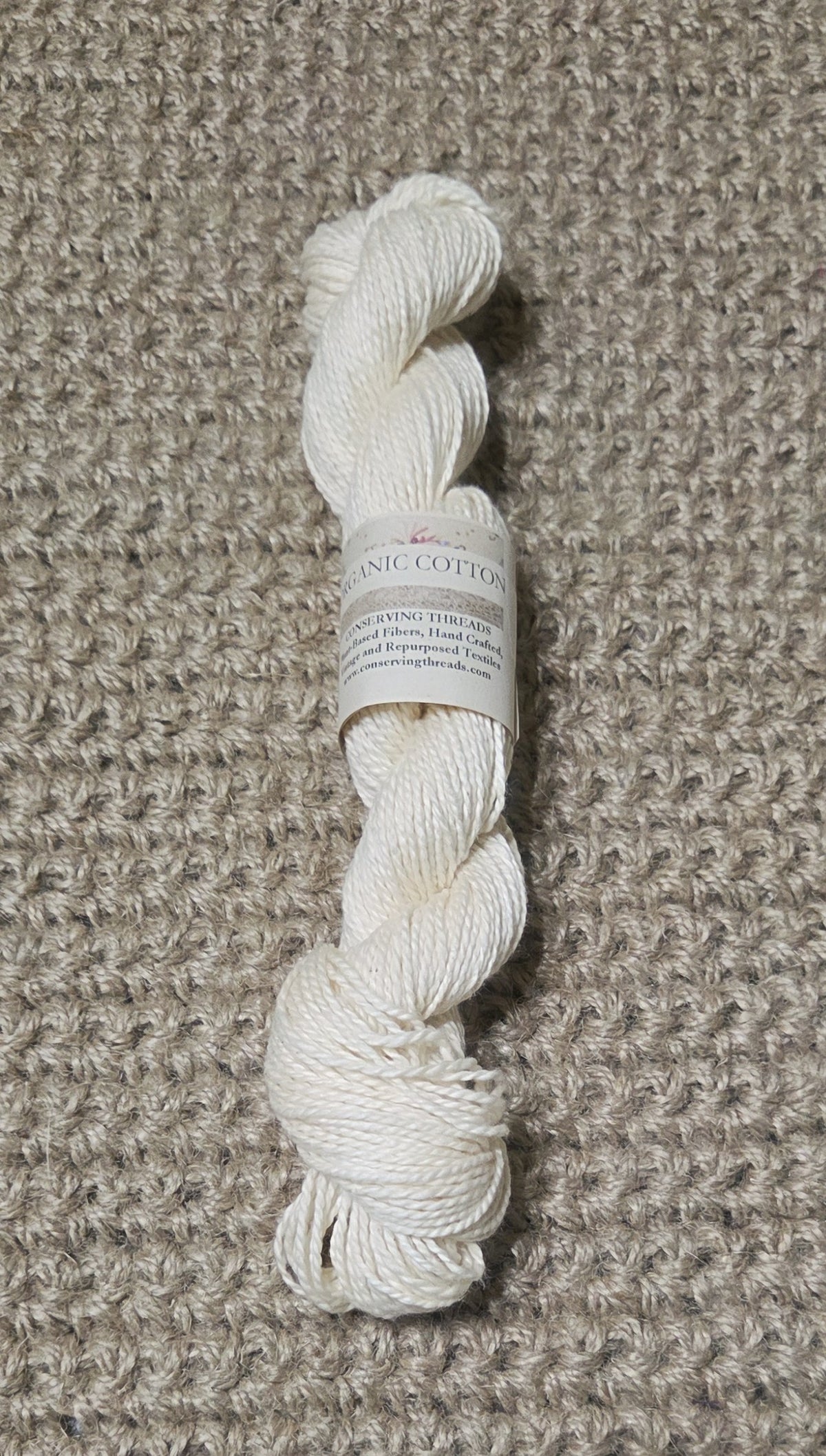Organic Cotton Yarn. USA Grown. Fingering Weight - 110 Yards Skein