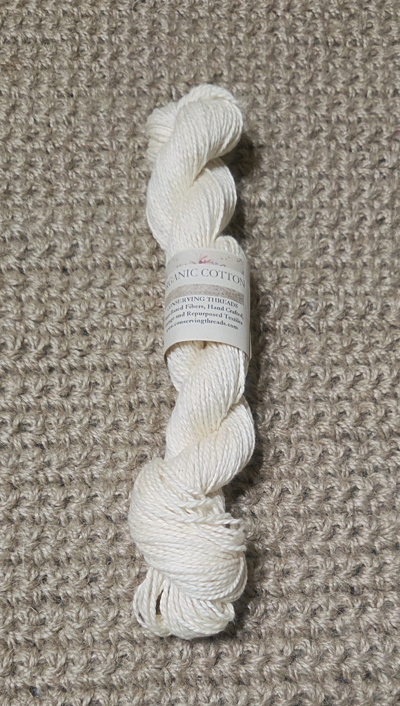 Organic Cotton Yarn. USA Grown. Fingering Weight - 110 Yards Skein