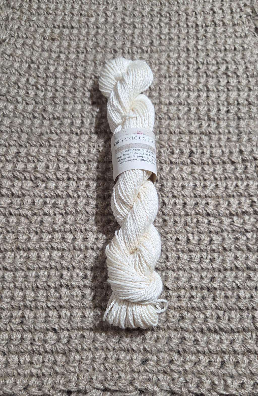 Organic Cotton Yarn. USA Grown. Fingering Weight - 110 Yards Skein