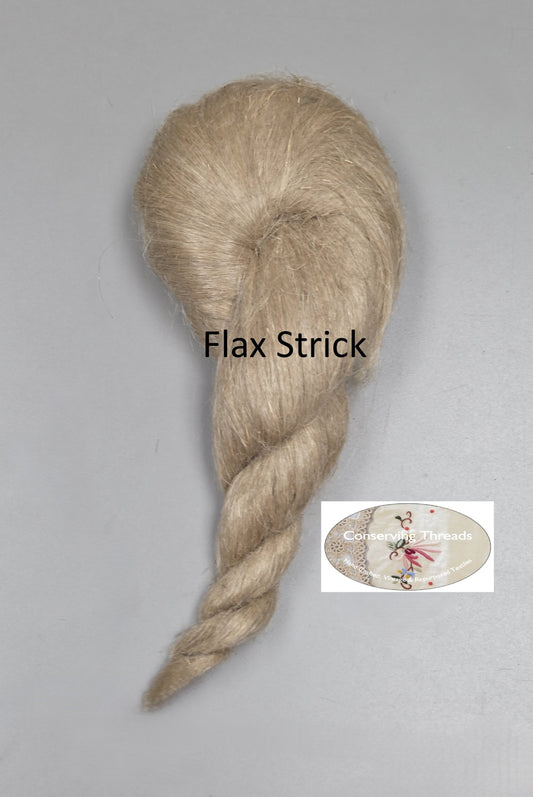 Antique Flax Strick from 1900s. Fine Natural Bast Fiber. 3 oz.