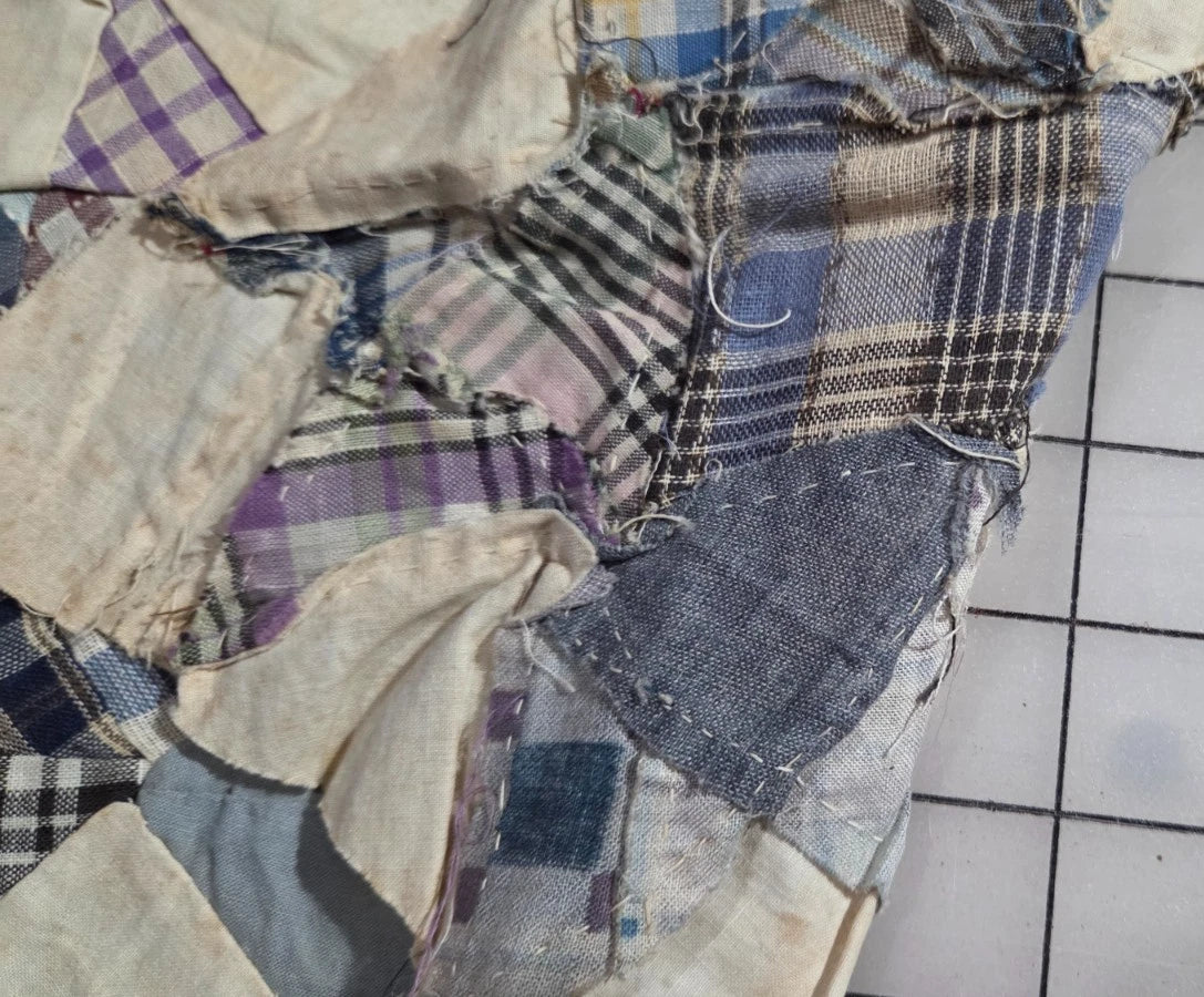 8 - Vintage Patch Quilt Blocks Unfinished Squares. 1900s - 1920s Hand Stitched