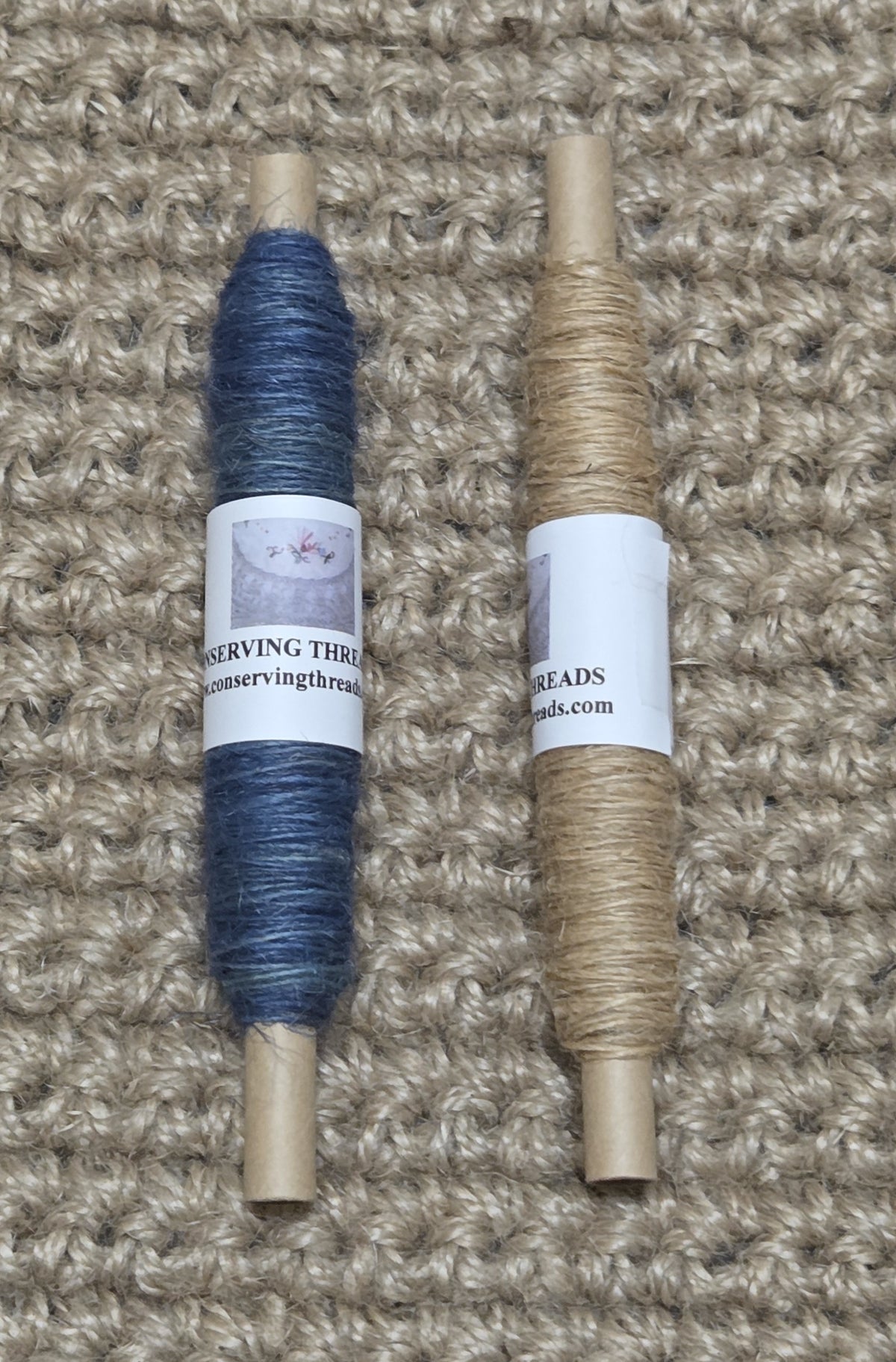 Thread Jute. 25 Yards Bobbin. Lace Weight. Blue.