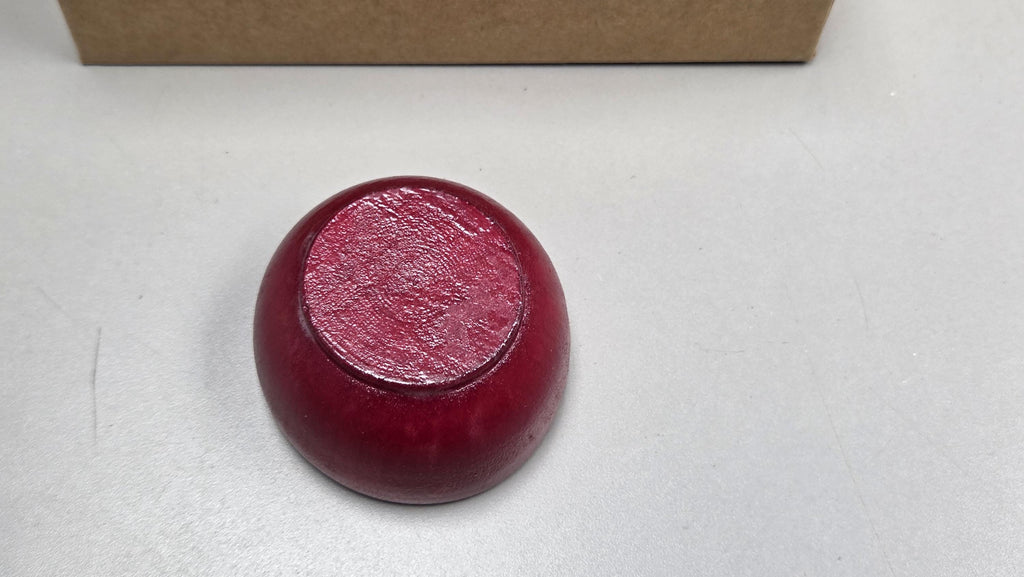 Spin Cotton Fiber Kit. Natural Upland Cotton Sliver. Hand-Painted Wood Support Bowl and Brass Tahkli Spindle. SK27 Red