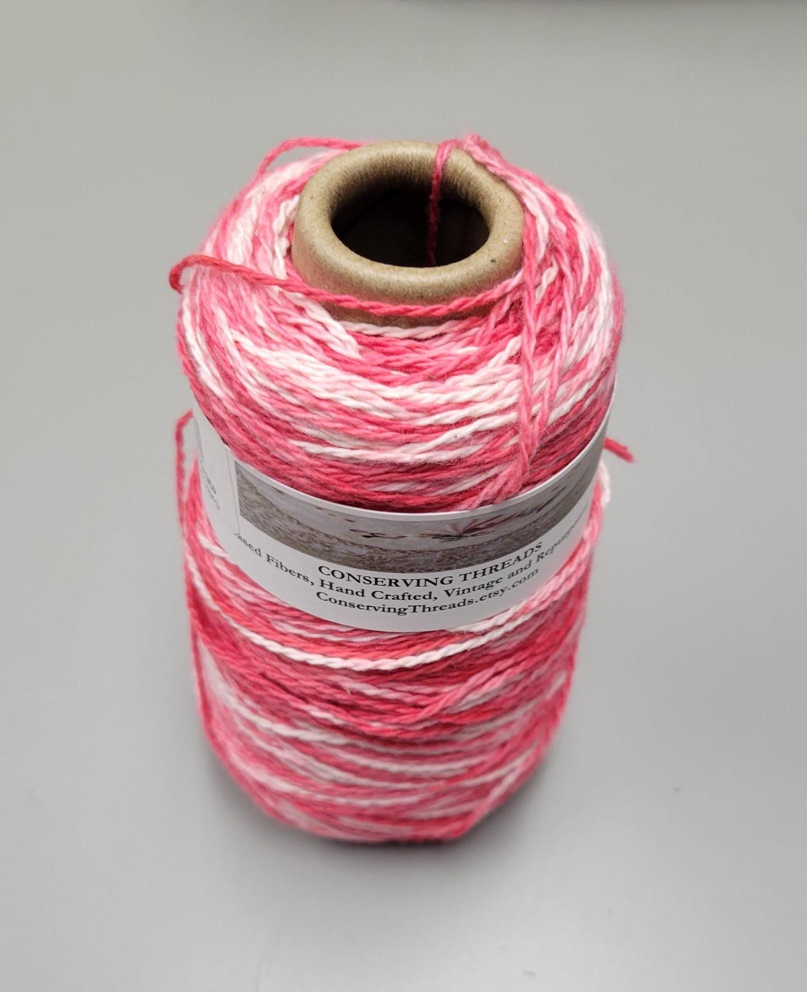 USA Cotton Yarn, Small Batch Dyed Variegated Red. Fingering Weight. 340 Yards. Cone