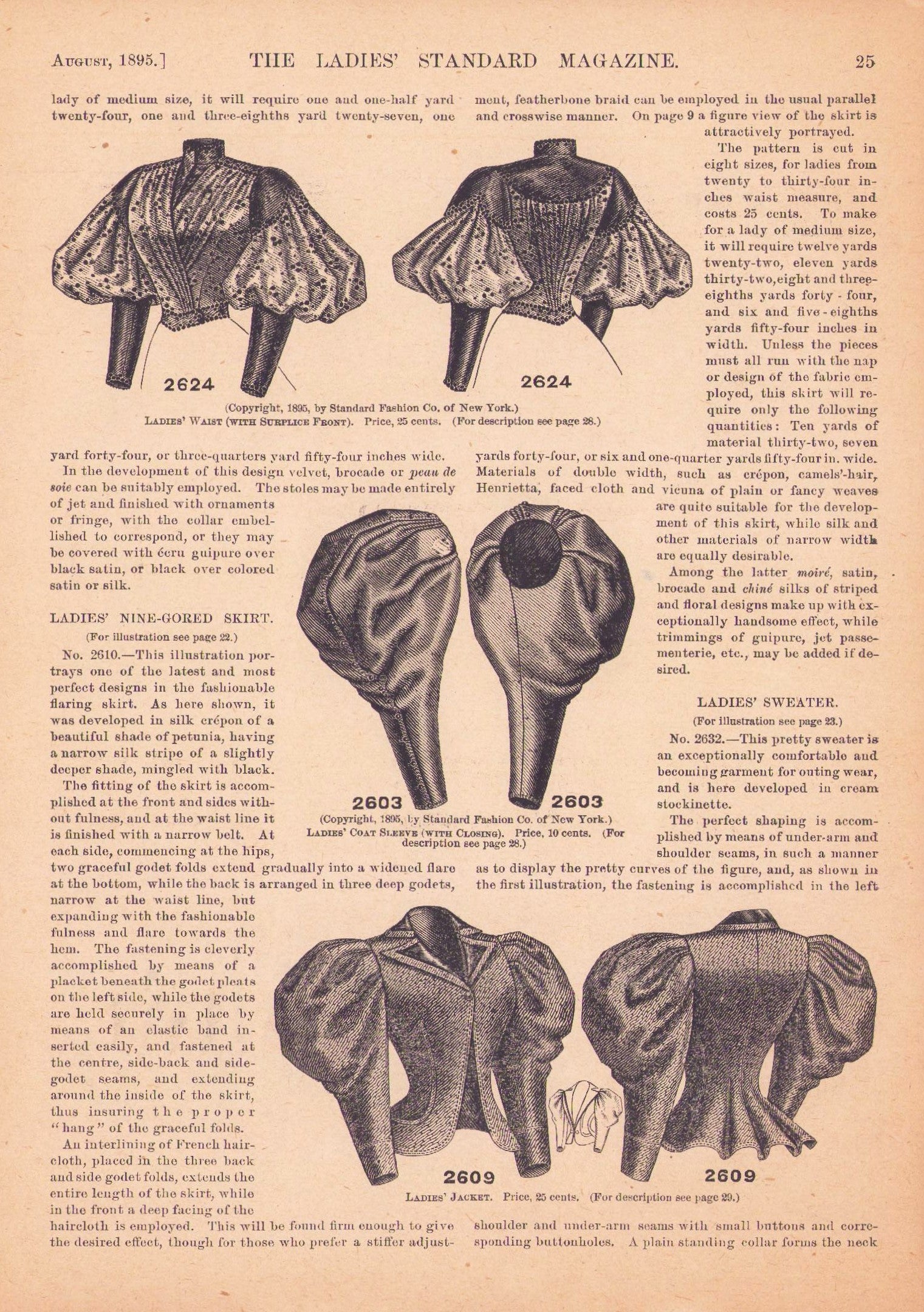 Ladies Standard Magazine, 1895 August, Vol 13 No 6. E-book DOWNLOAD.📥