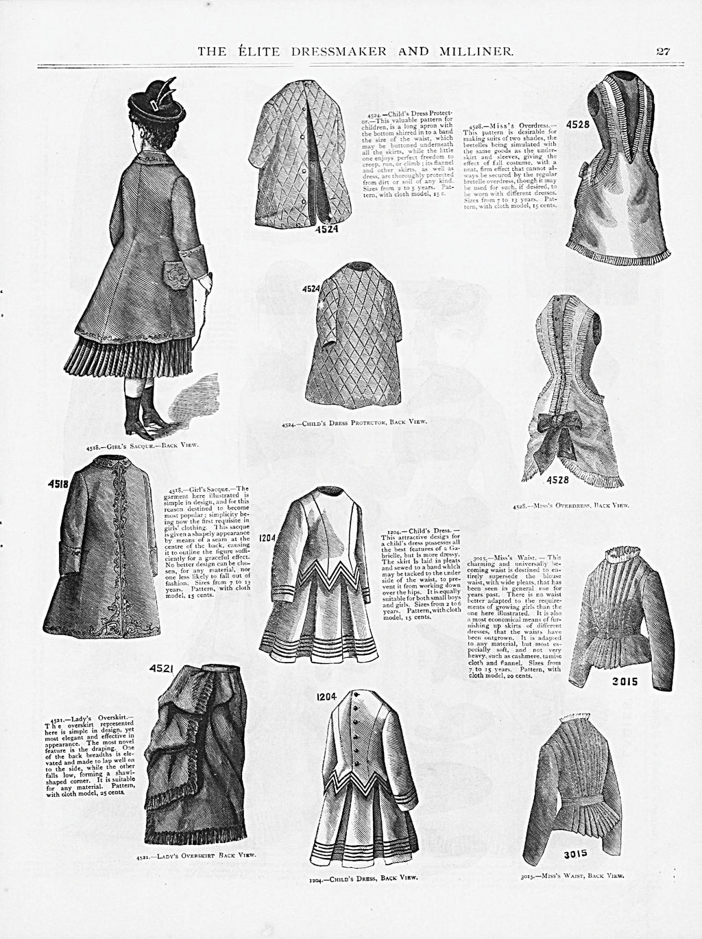 The Elite Dressmaker and Milliner, March 1877, Vol 1 No 8. E-book INSTANT DOWNLOAD.📥