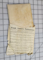 Frank Leslie's Lady's Cut Paper Pattern #67 1870s Miss Sacque Age 14 Original
