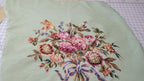 Vintage Textile Needlepoint Seat Cover Set Hand Stitched