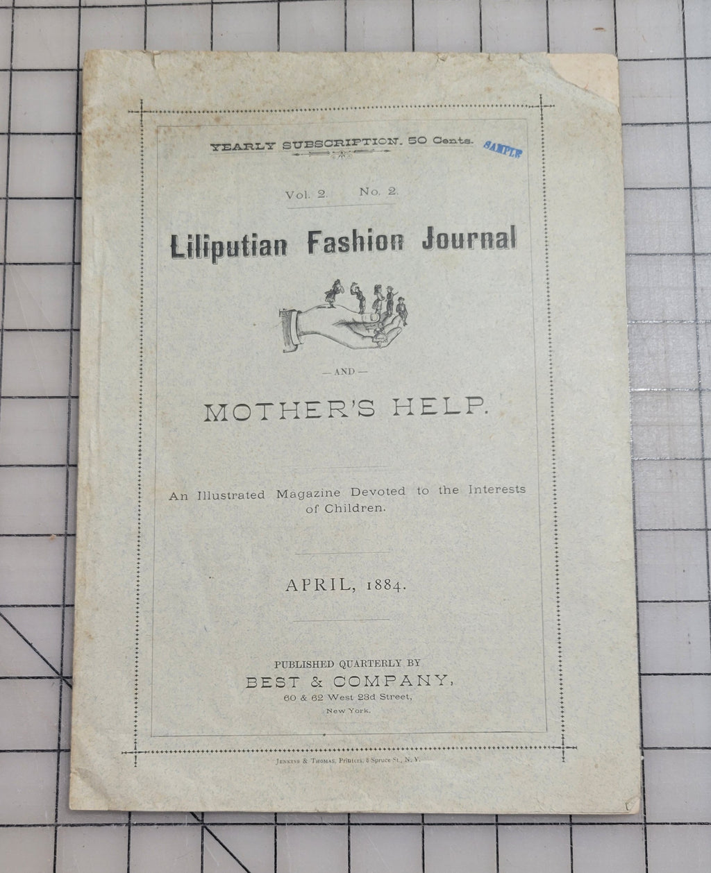 1884 Liliputian Fashion Journal Mothers Help Girls April Catalog Victorian