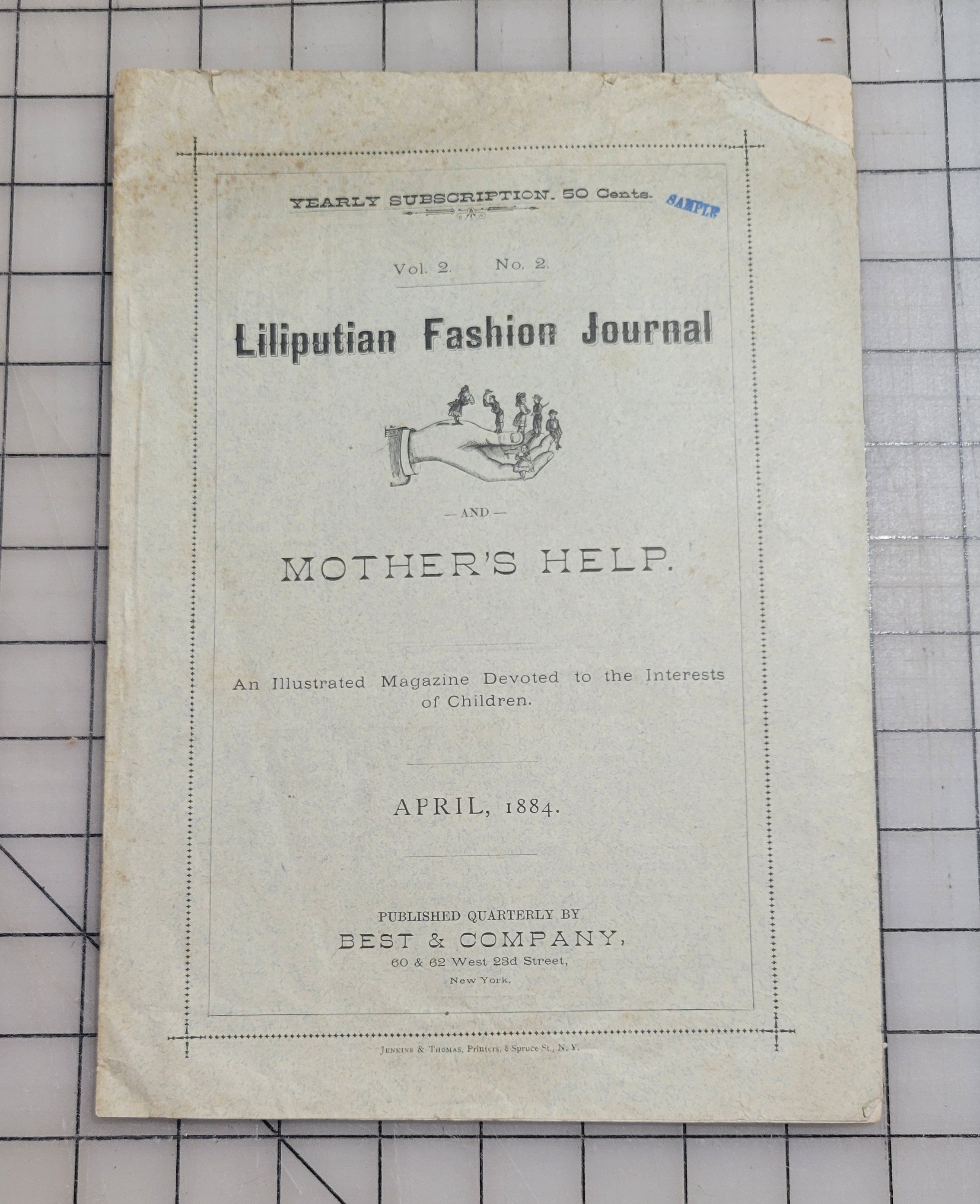 1884 Liliputian Fashion Journal Mothers Help Girls April Catalog Victorian