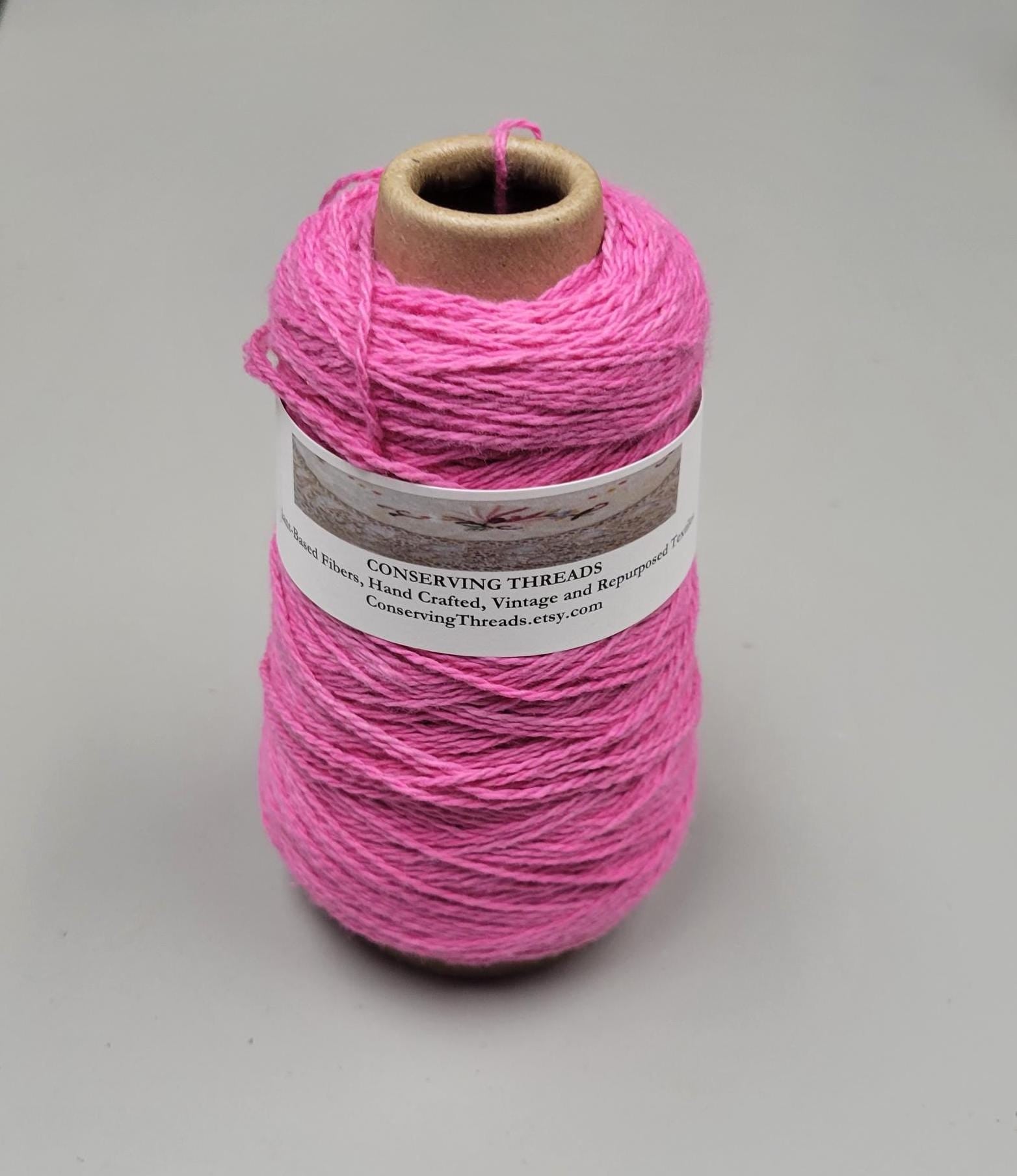 USA Cotton Yarn, Small Batch Dyed Pink. Fingering Weight. 340 Yards. Cone