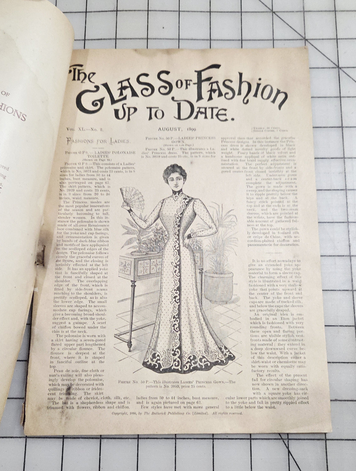 The Glass of Fashion, 1899 August, Original Butterick Publishing Co. Ltd., Vol XL No 2