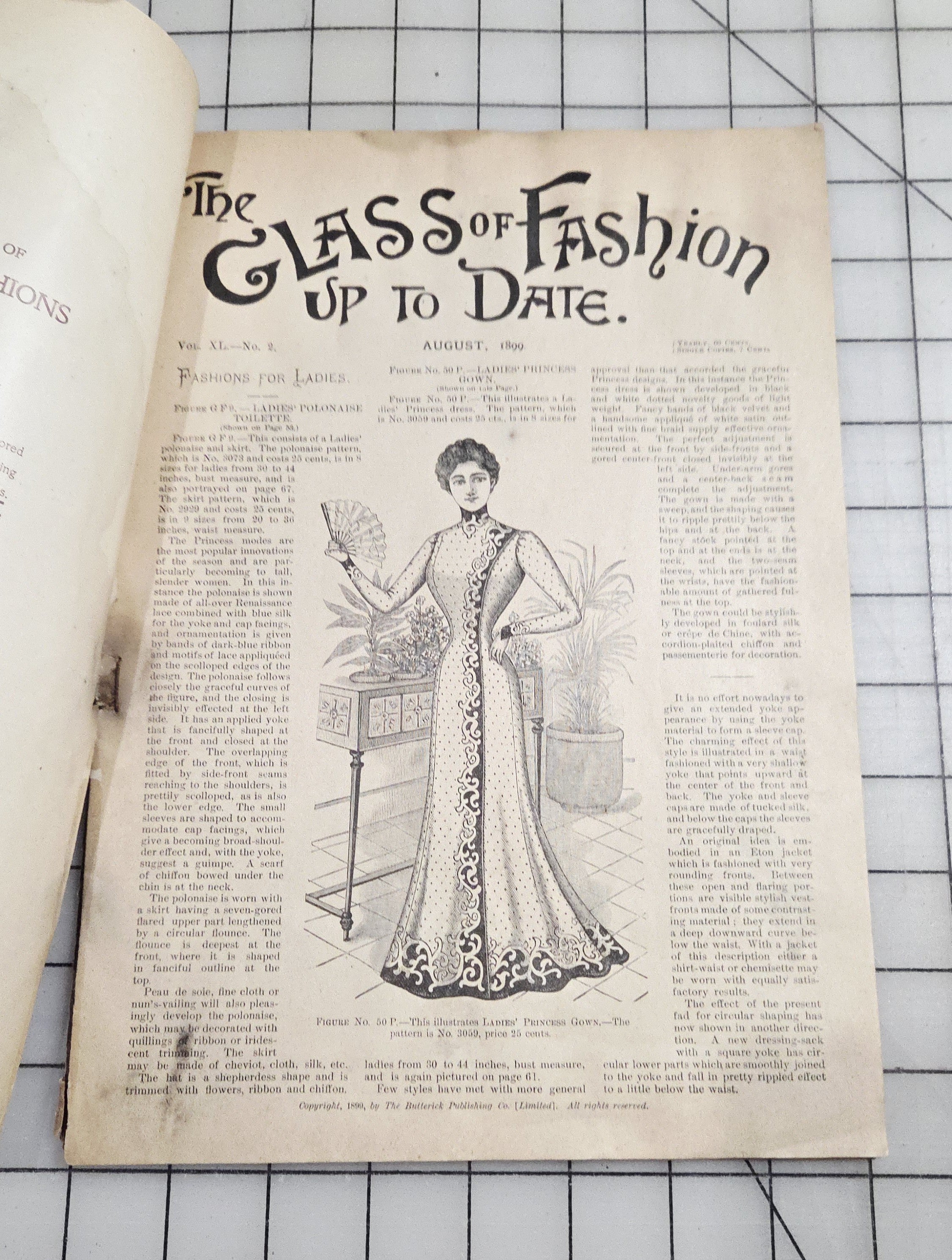 The Glass of Fashion, 1899 August, Original Butterick Publishing Co. Ltd., Vol XL No 2