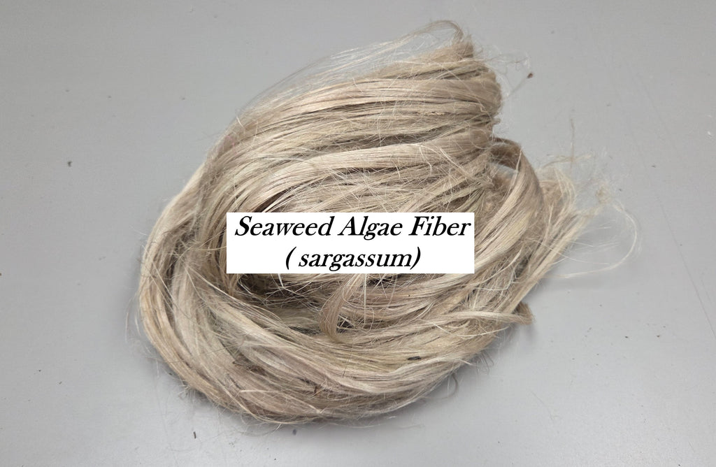 Algae Brown Seaweed Fiber Bundle. (Sargassum). Semi-Combed, Natural Fiber. Sold by Weight.