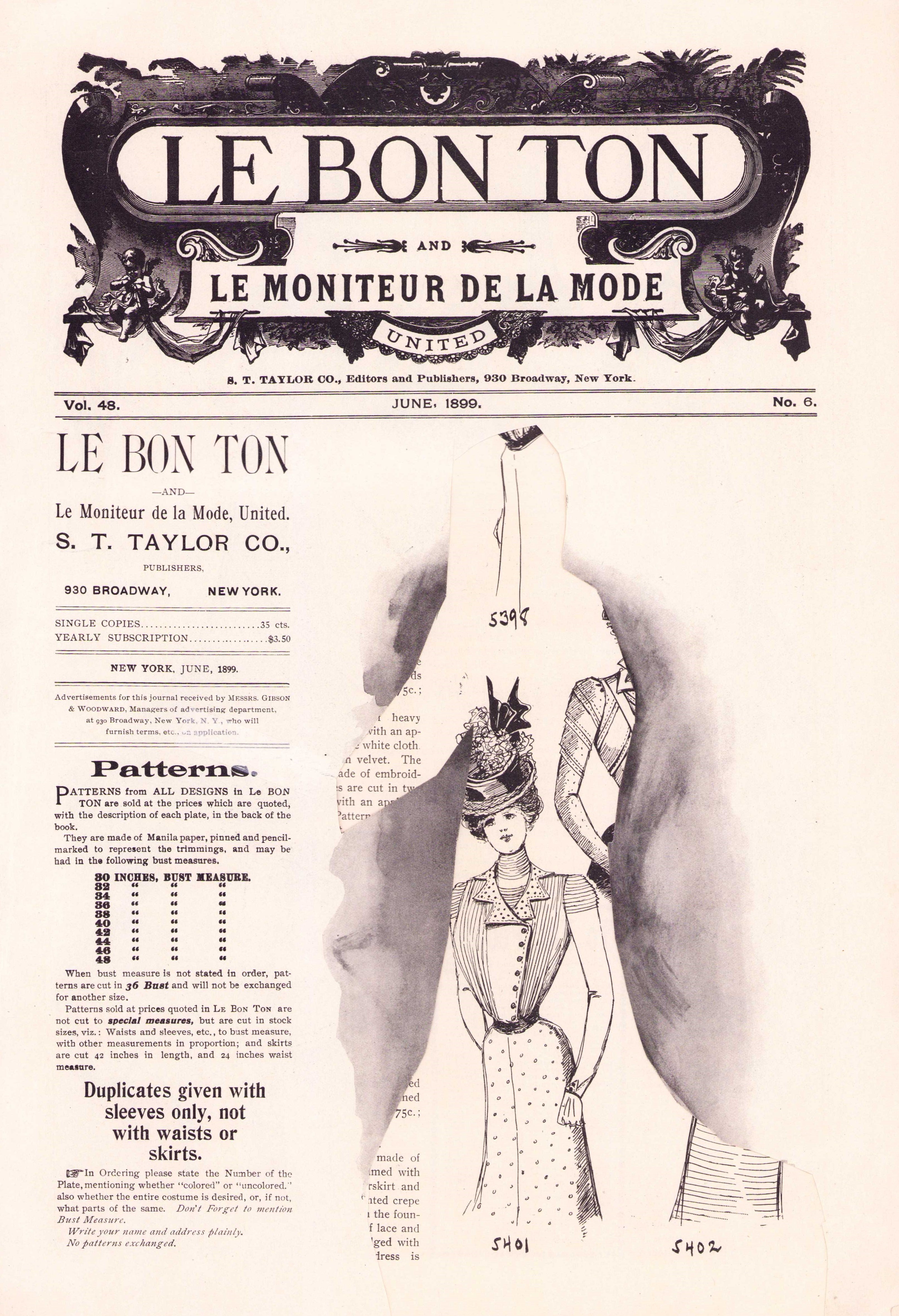 Le Bon Ton Le Moniteur de la Mode United 1899 June. Vol 48 No6. E-book DOWNLOAD.📥