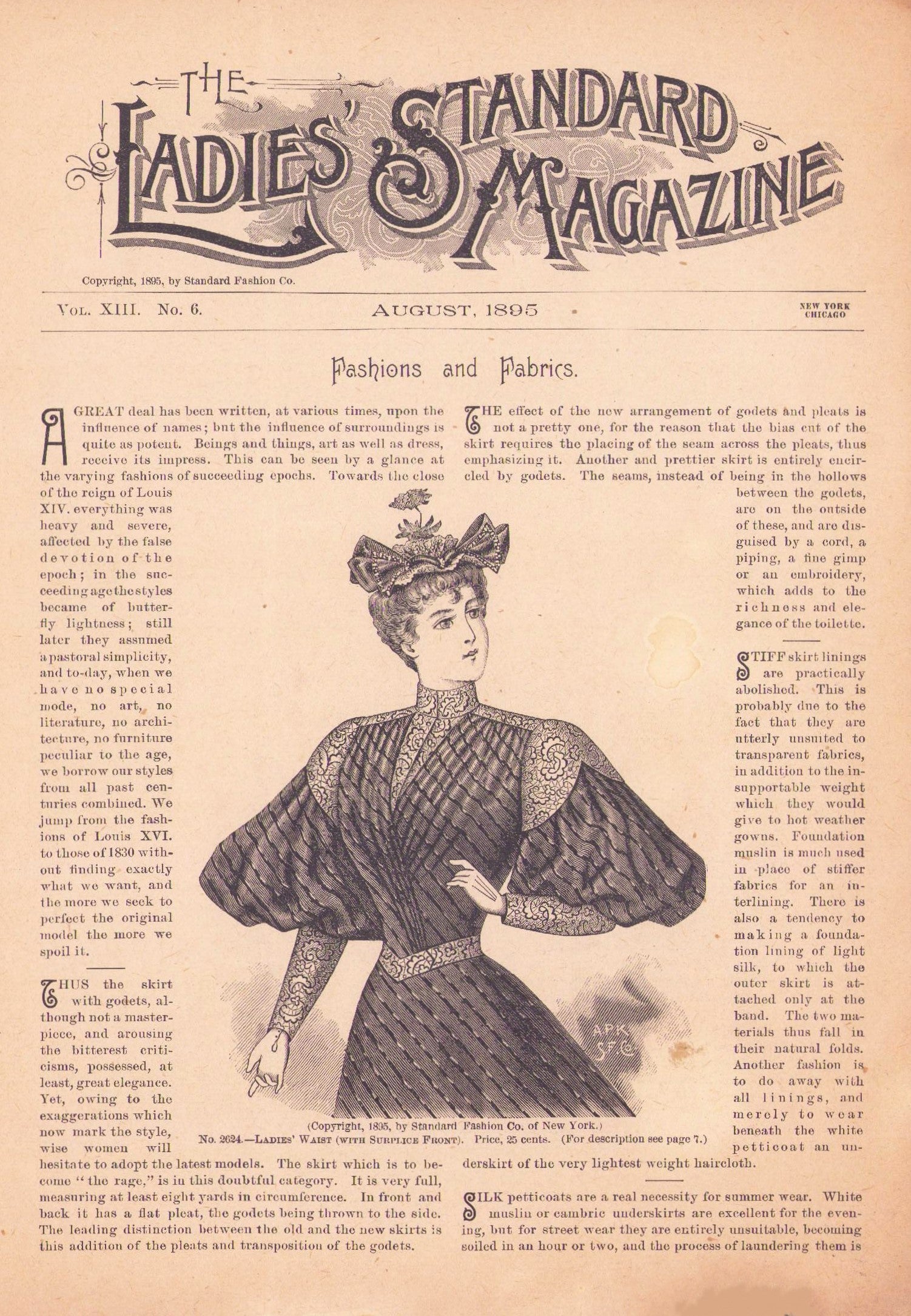 Ladies Standard Magazine, 1895 August, Vol 13 No 6. E-book DOWNLOAD.📥