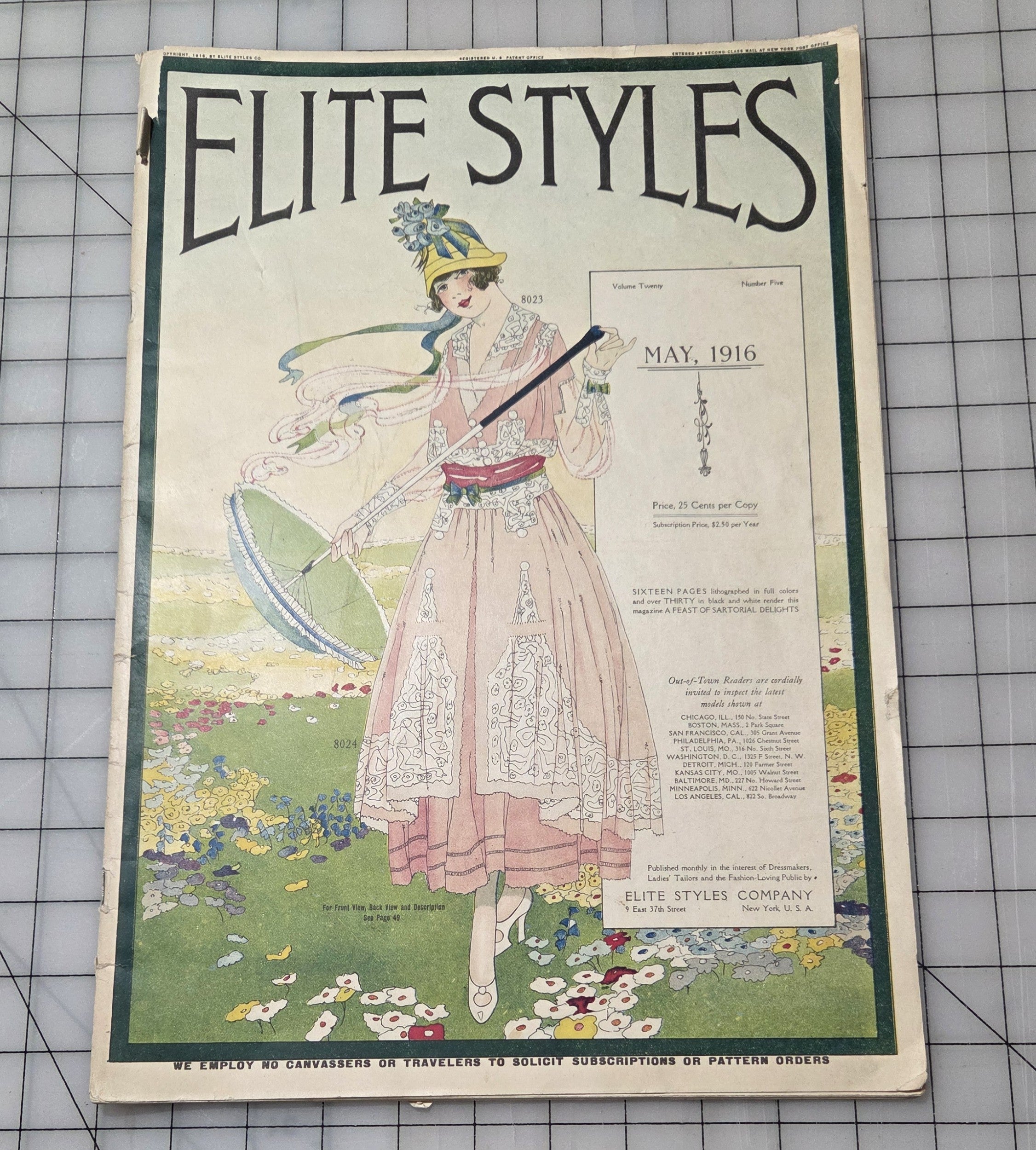 Elite Styles May 1916 Original Dressmaker Tailor Fashion Catalog Ladies Magazine