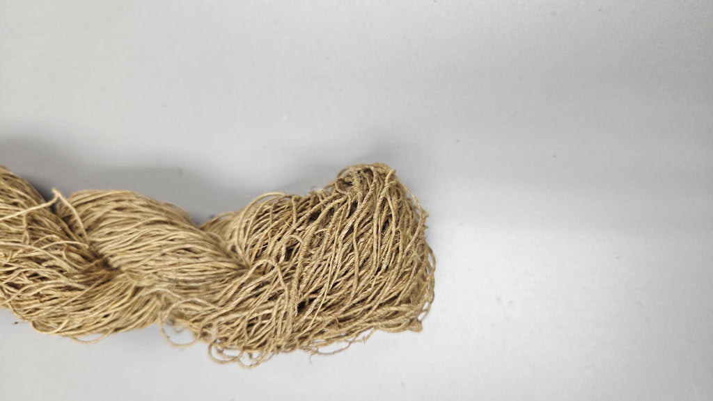 Yarn Hemp, 240 Yards, Light Yellow - Osage Orange Dyed. Hand-Spun Skein.