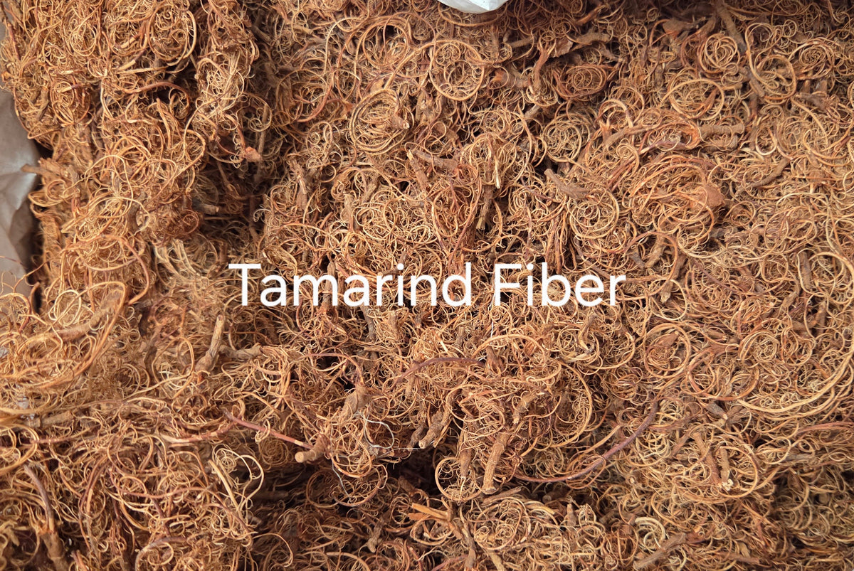 Tamarind Stalk Fiber. Un-Combed. Raw Unfinished Textile Bundle.
