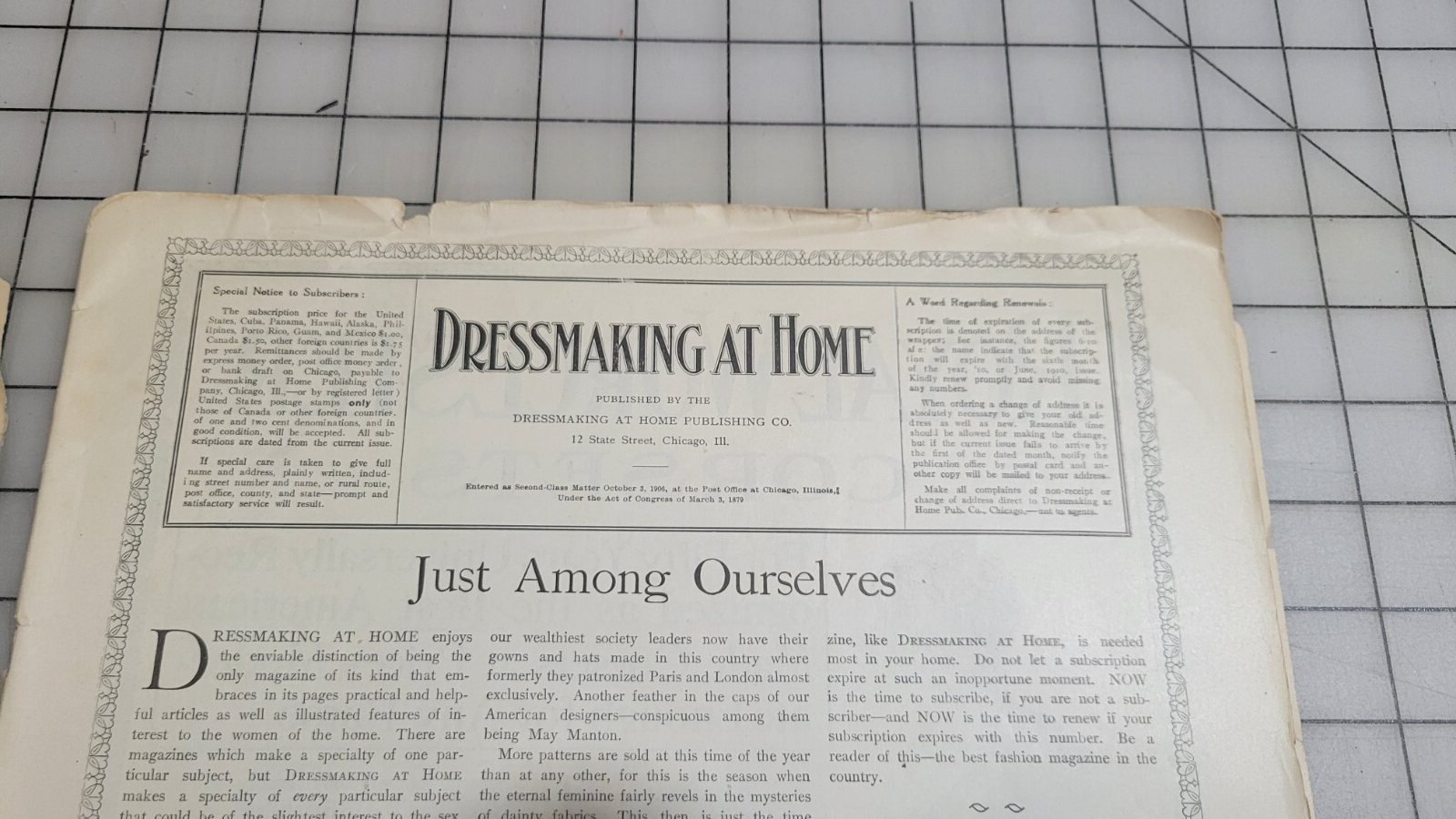 May Manton 1910 Dressmaking at Home June, Fashion Mail Order Patterns Chicago