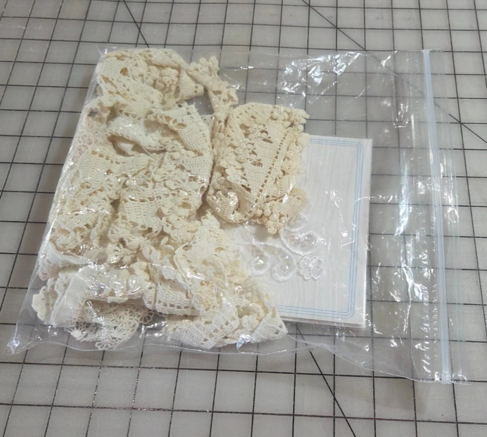 Lot Vintage Lace Crochet Trim Embroidery Mixed White Cream