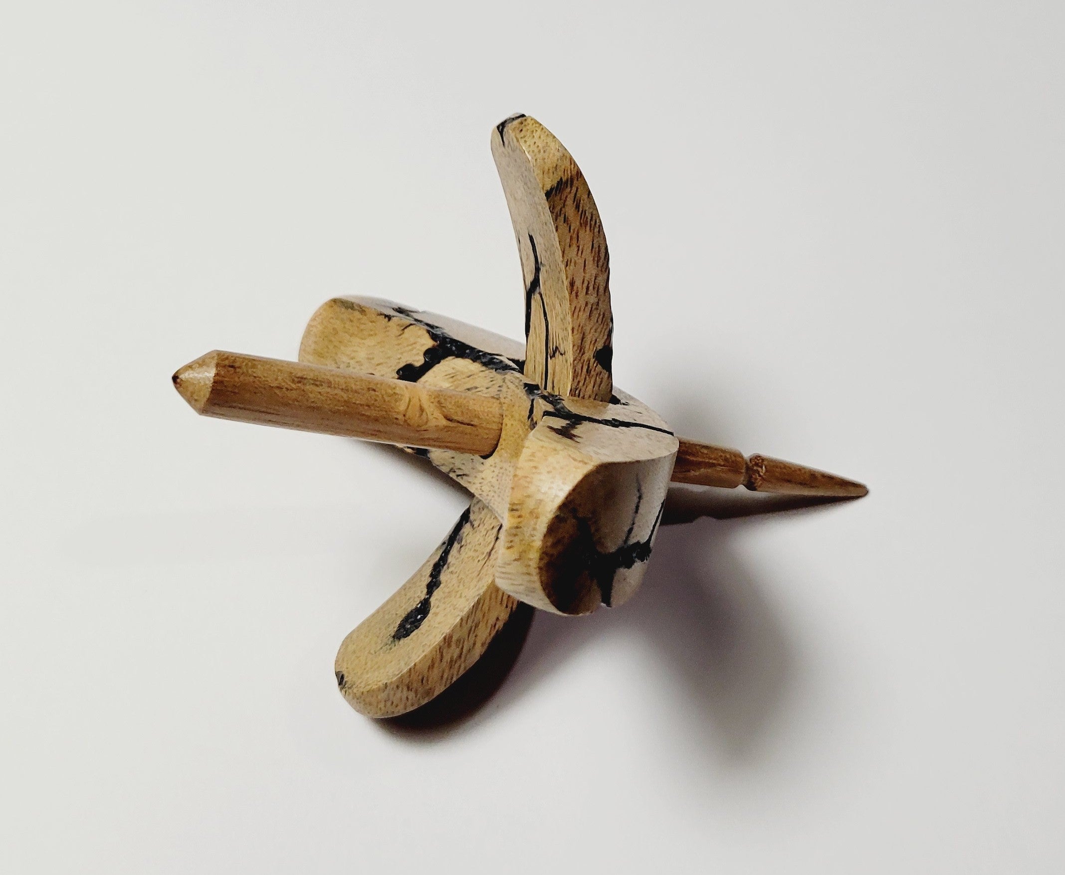Spindle, Hand-Carved Turkish Style, Reclaimed Mango Wood (Small Black Burl)