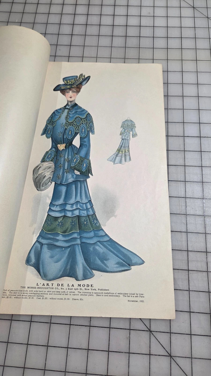 6 Original Antique Color Fashion Plates, L'Art de la Mode August 1904 Catalog