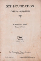 Sye Foundation Pattern Instruction Antique Catalog Helen Hall 1931