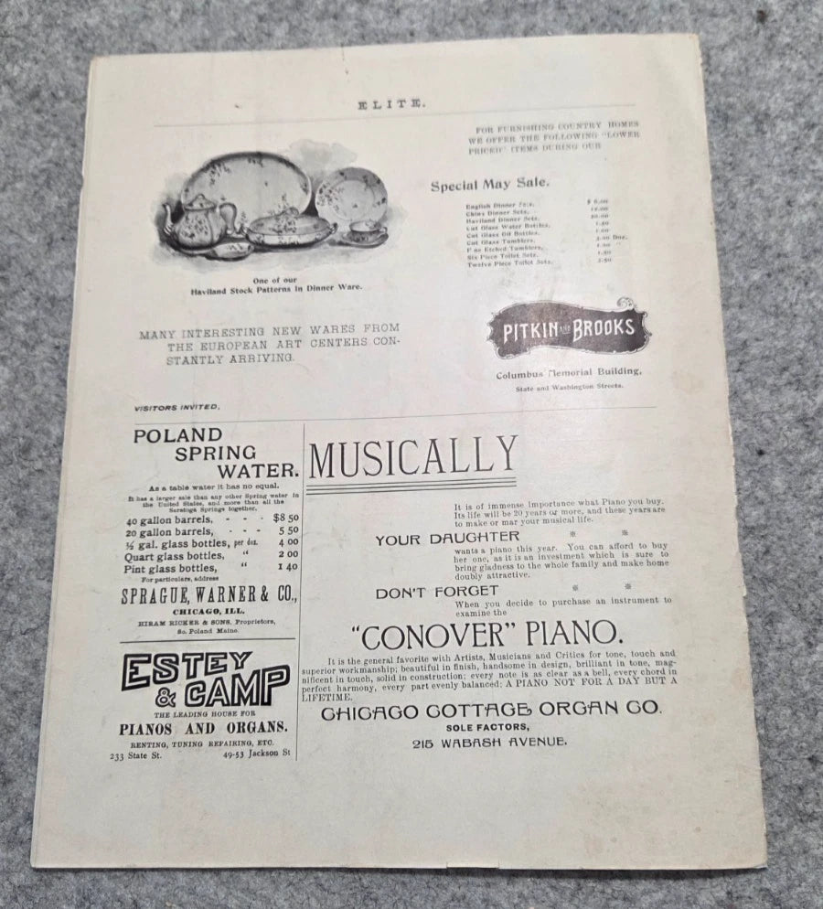 Elite The Illustrated Society Journal 1895 May Chicago Fashion Culture News