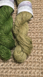 Yarn Jute. Skein. Lace Weight. Small Batch Dyed. 200 Yards. Green