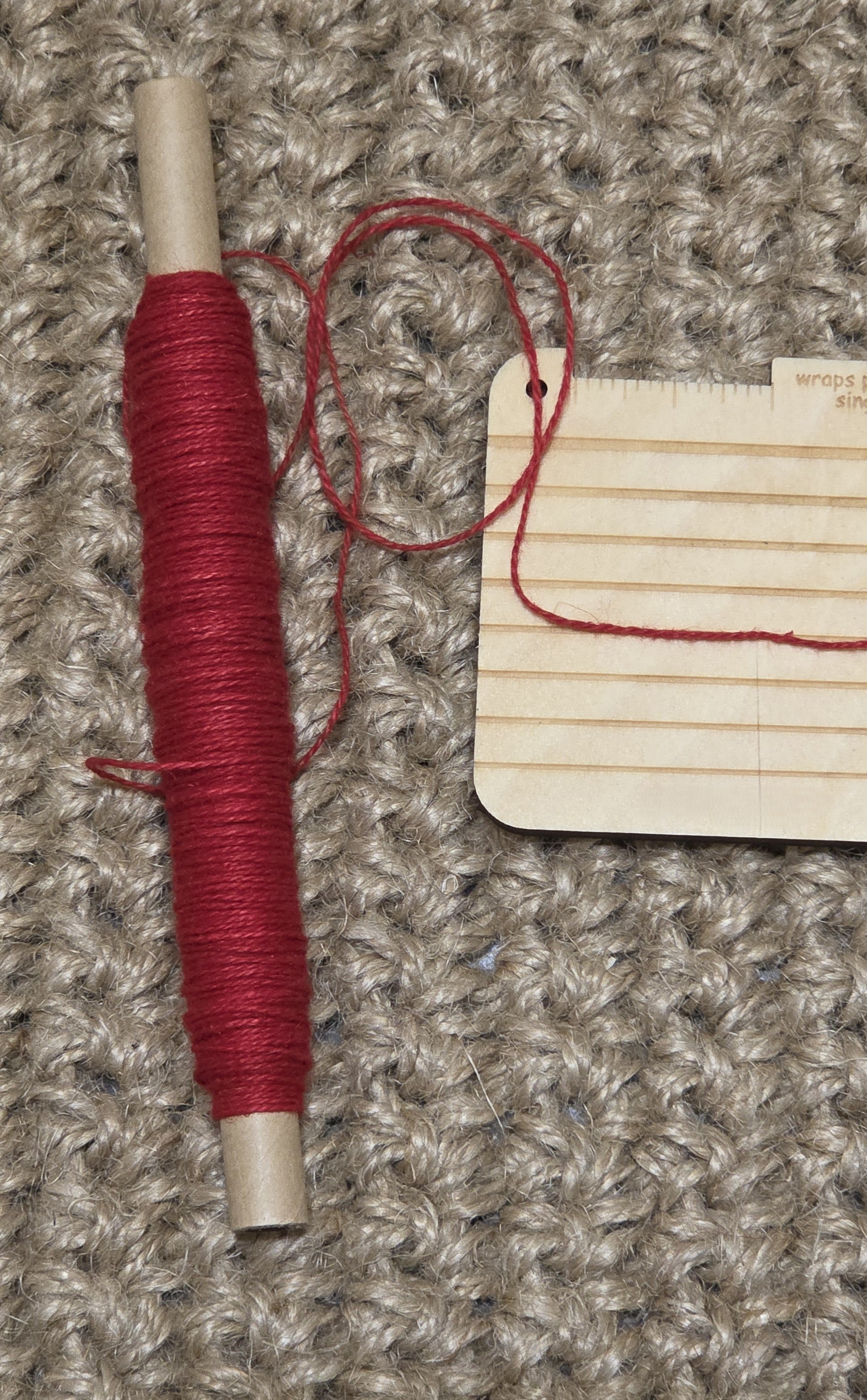 Thread Cotton + Hemp Blend, 25 Yards Spool. Red.