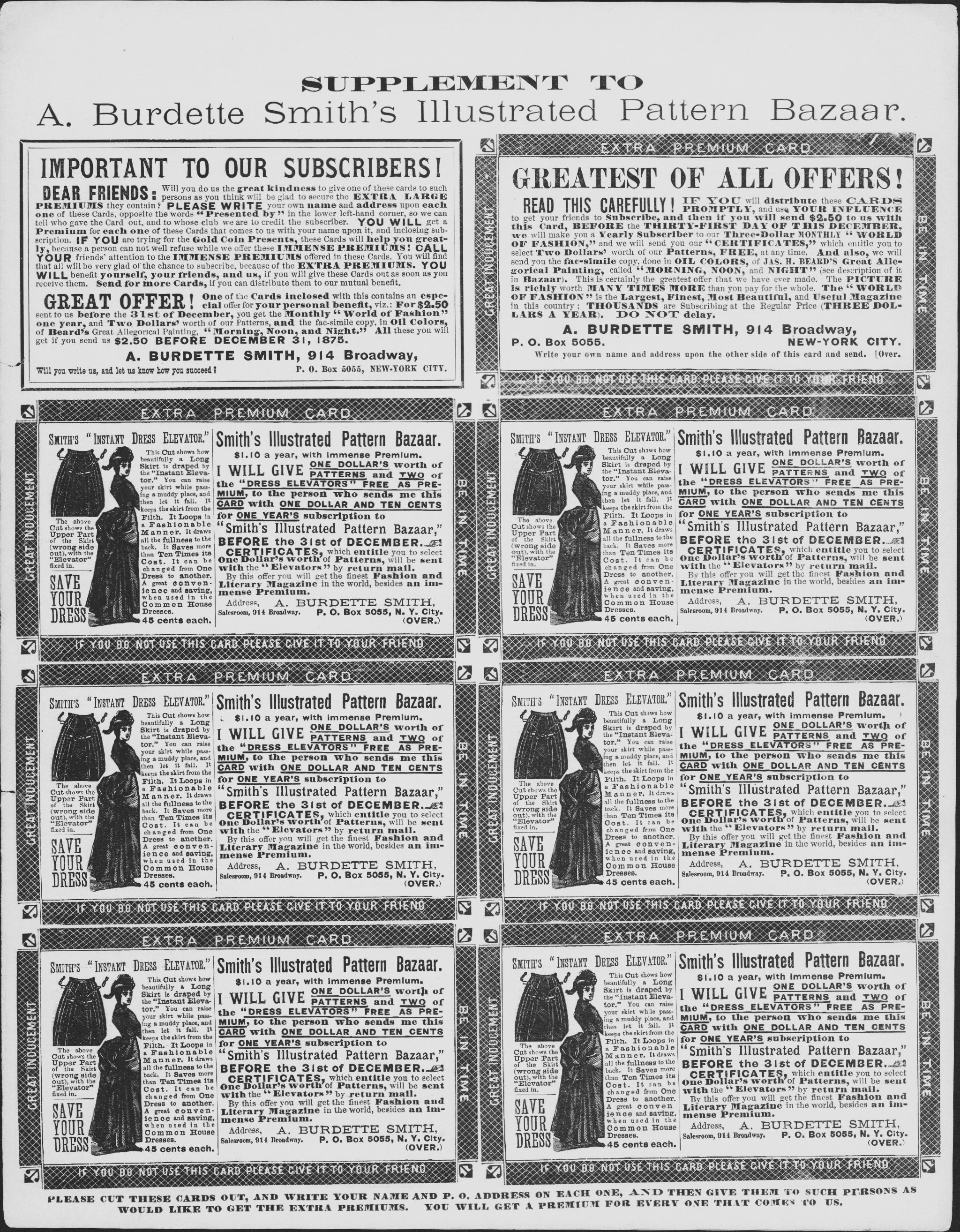 Smith's Illustrated Pattern Bazaar, 1875 Winter, Vol 5 No 2, E-book INSTANT DOWNLOAD.📥