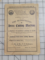 Buddington Dress Cutting Machine Seventh Edition, 1893 Original