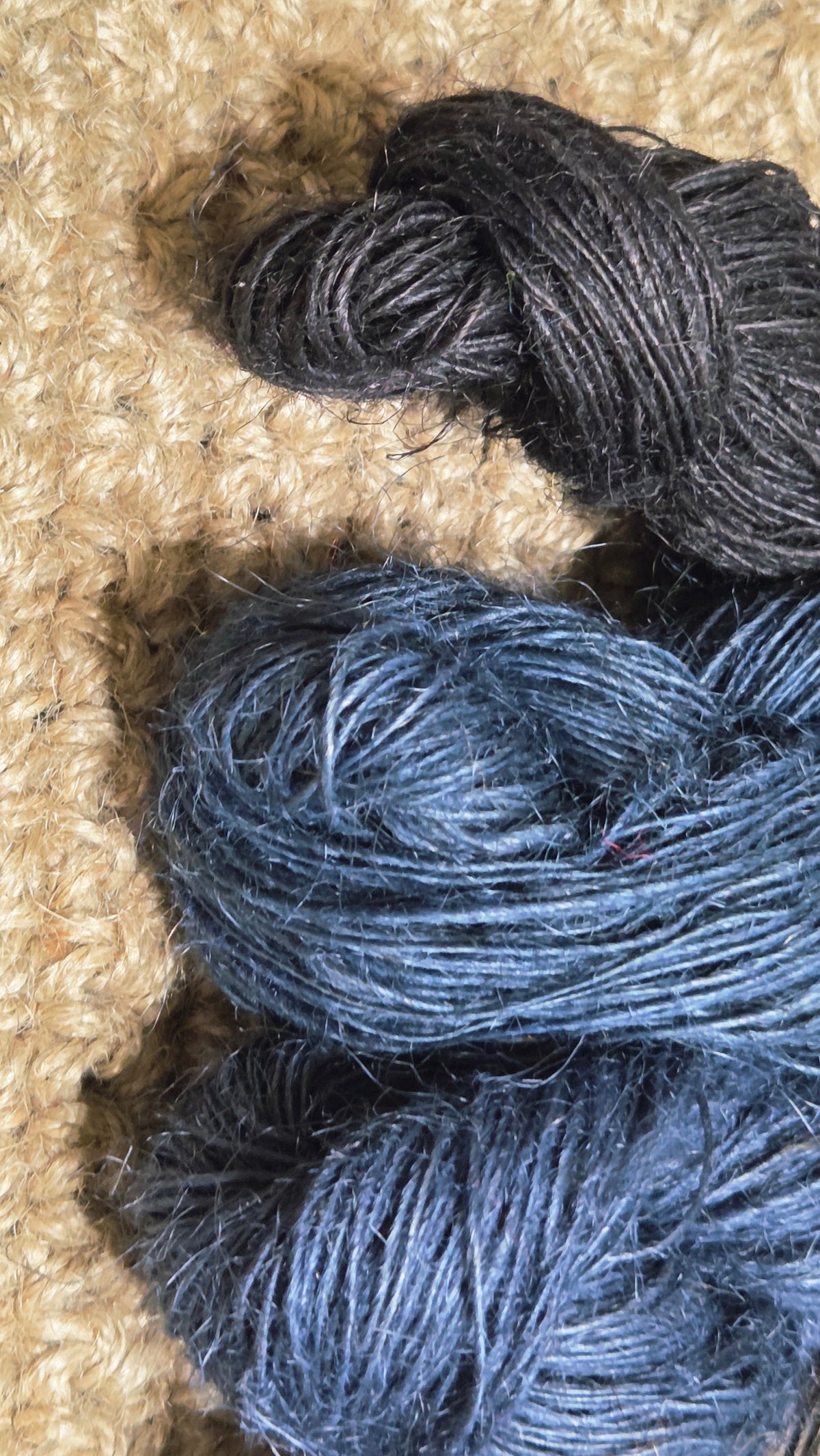 Yarn Jute. Skein. Lace Weight. Small Batch Dyed. 200 Yards. Black