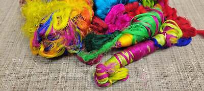 Reclaimed Silk Threads. 1 pound (16 ounce). Multi-Colored. 2nd Chance Fibers.