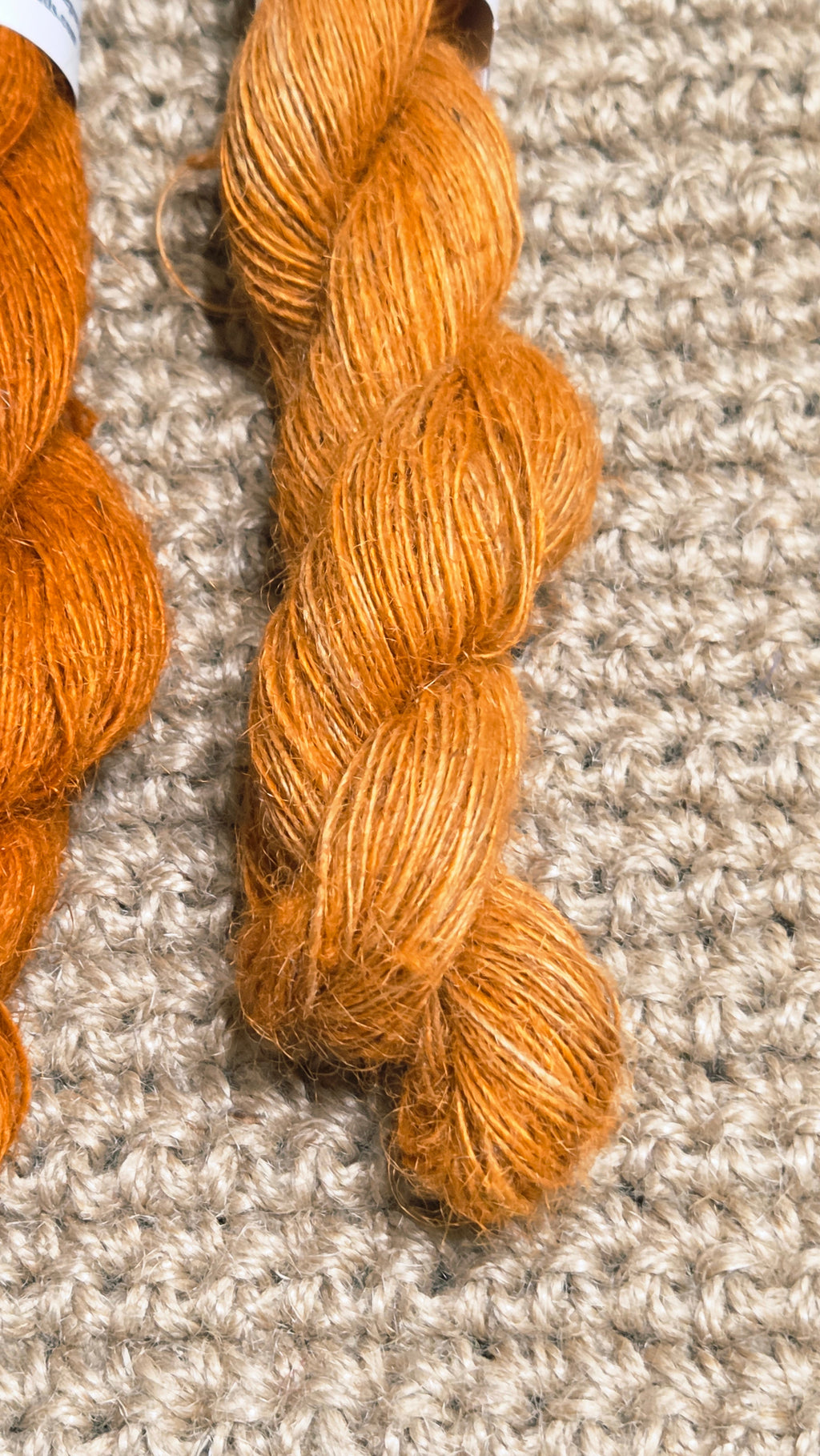 Yarn Jute. Skein. Lace Weight. Small Batch Dyed. 200 Yards. Orange