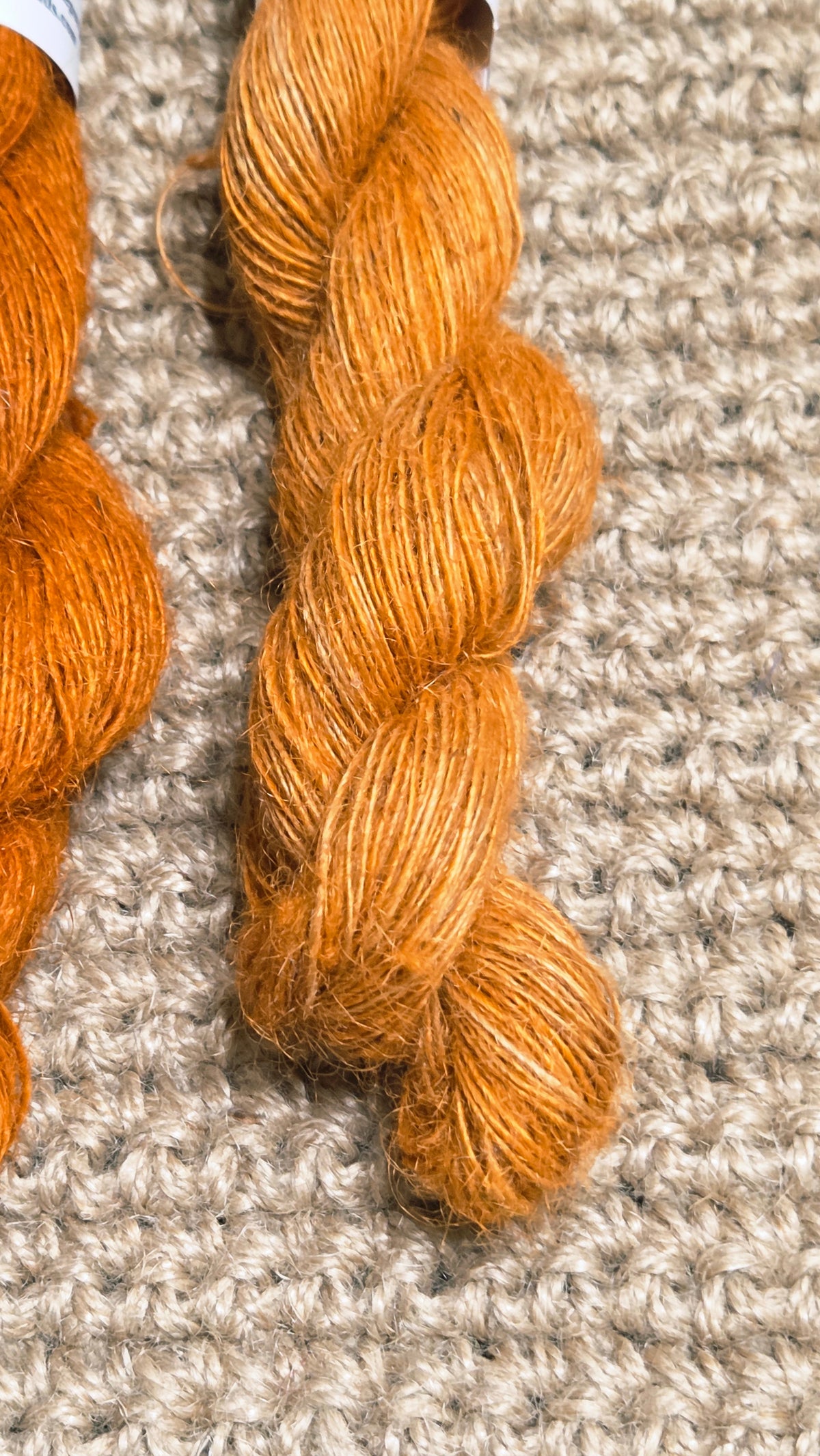 Yarn Jute. Skein. Lace Weight. Small Batch Dyed. 200 Yards. Orange