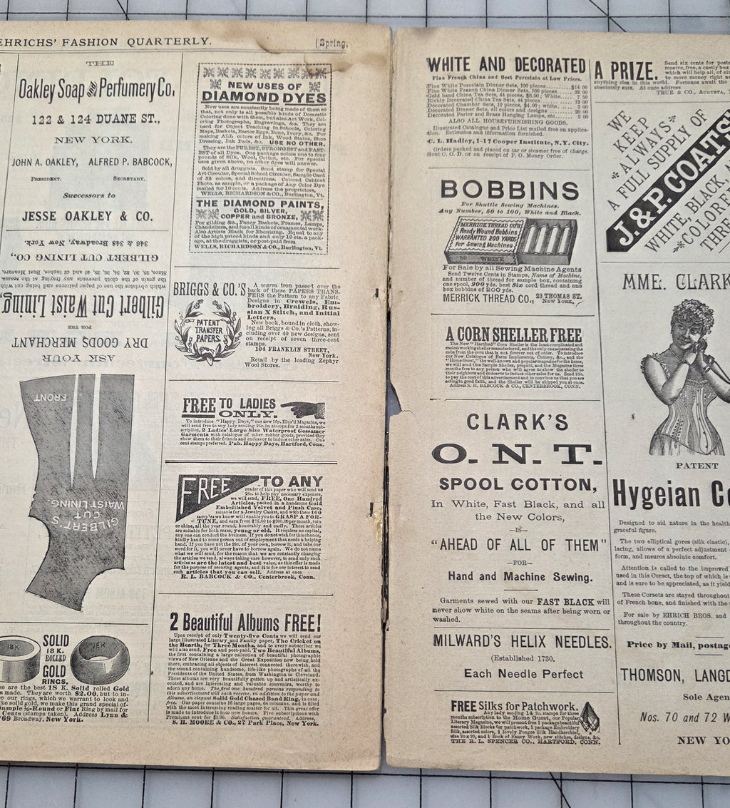 Ehricks Quarterly RARE Spring 1885 New York Women Men Styles Fashion Catalog
