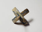 Spindle, Hand-Carved Bottom Whorl Style, Reclaimed Mango Wood (Small Blue Burl)
