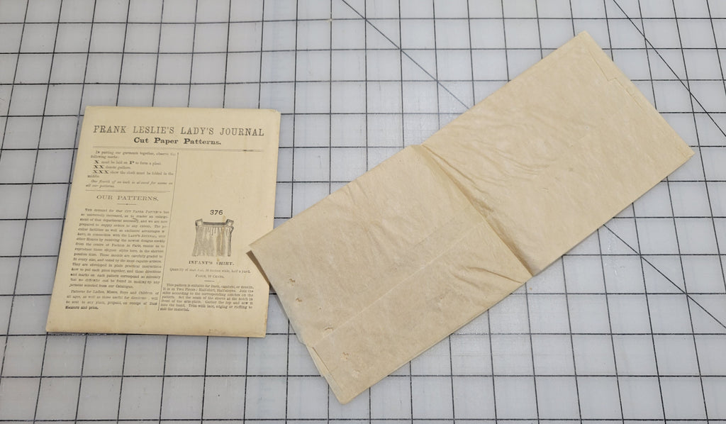 Frank Leslie's Lady's Cut Paper Pattern #376 1870s Infant Shirt