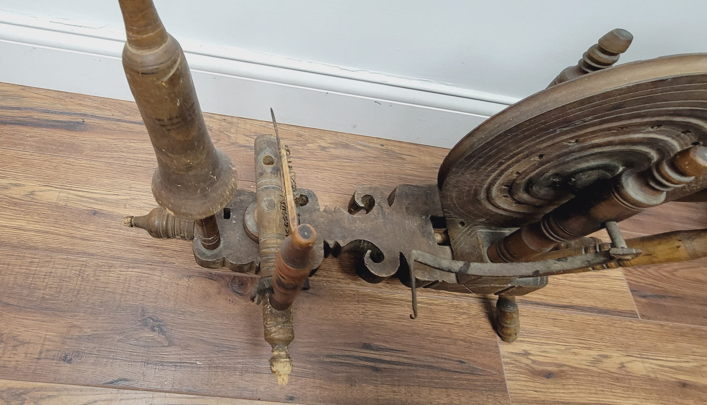 Antique Anatolian Charkha Table Top Spinning Wheel Wood Tool for Cotton