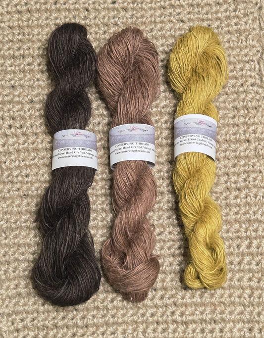 Yarn Jute. Skein. Lace Weight. Small Batch Dyed. 200 Yards. Browns