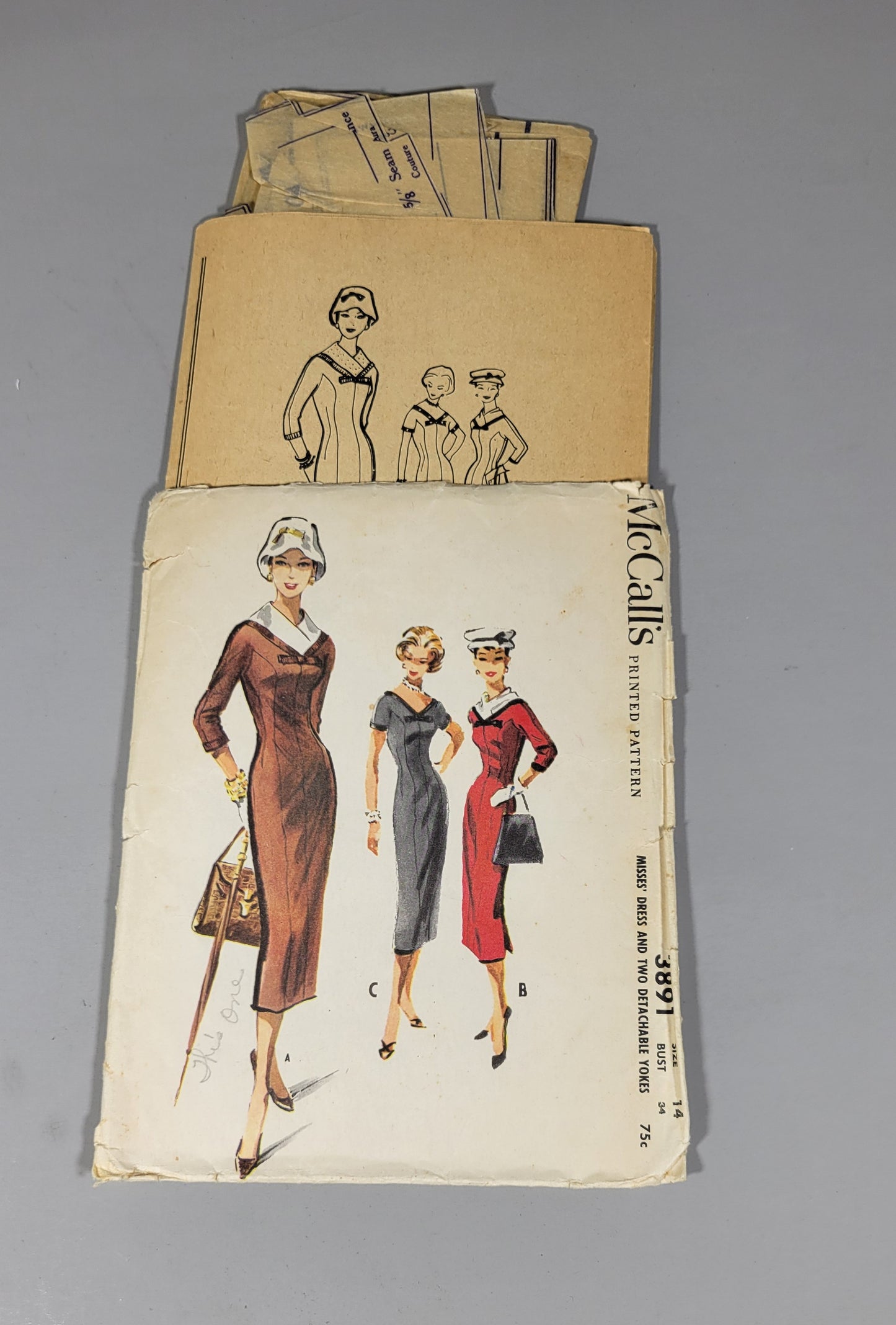 McCall's 3891, ca 1956. Size 14 Bust 34.