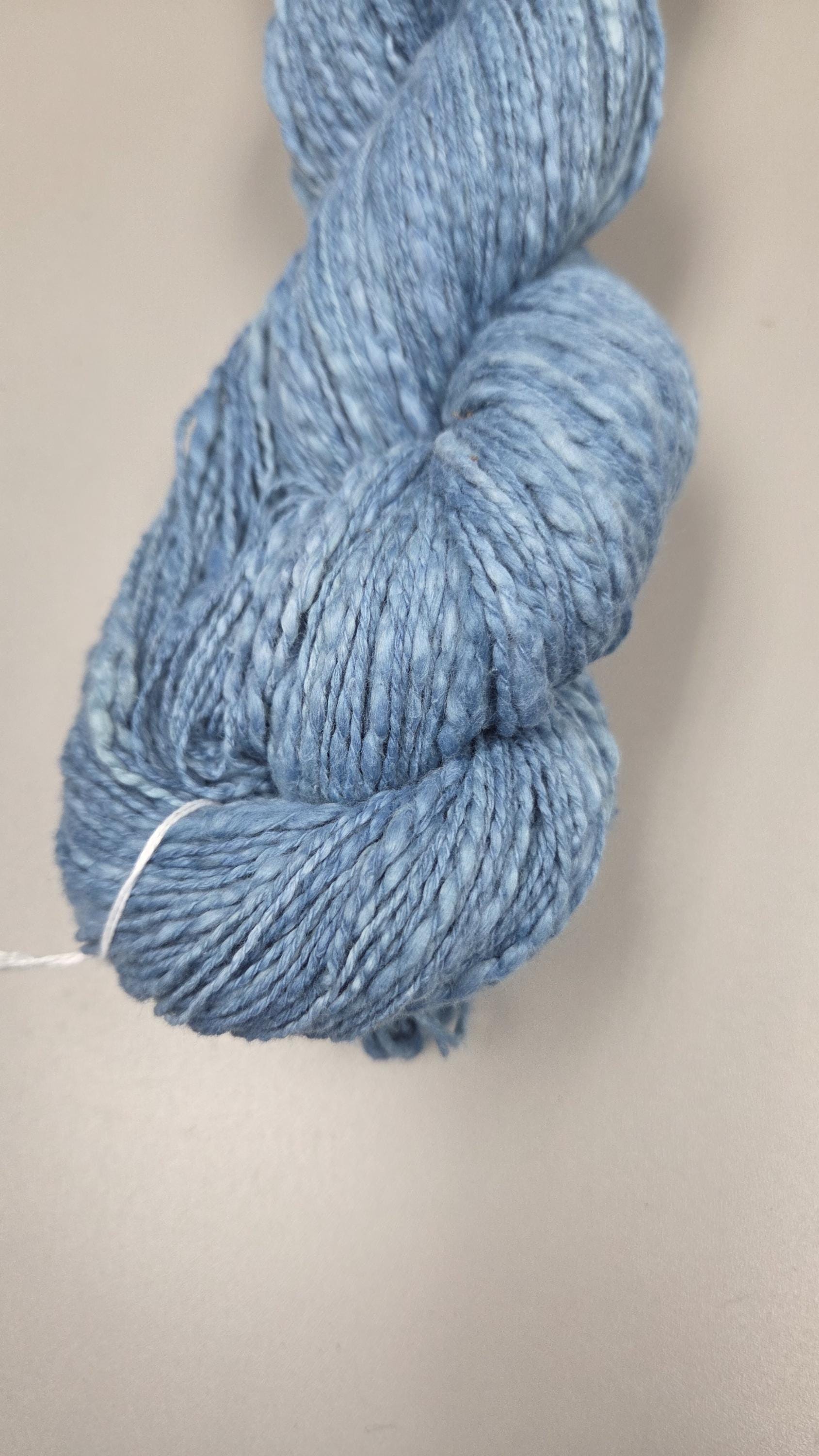 Cotton Yarn, Hand Spun, 2 Ply, Indigo Blue, Fingering Weight. Natural. 320 Yards.