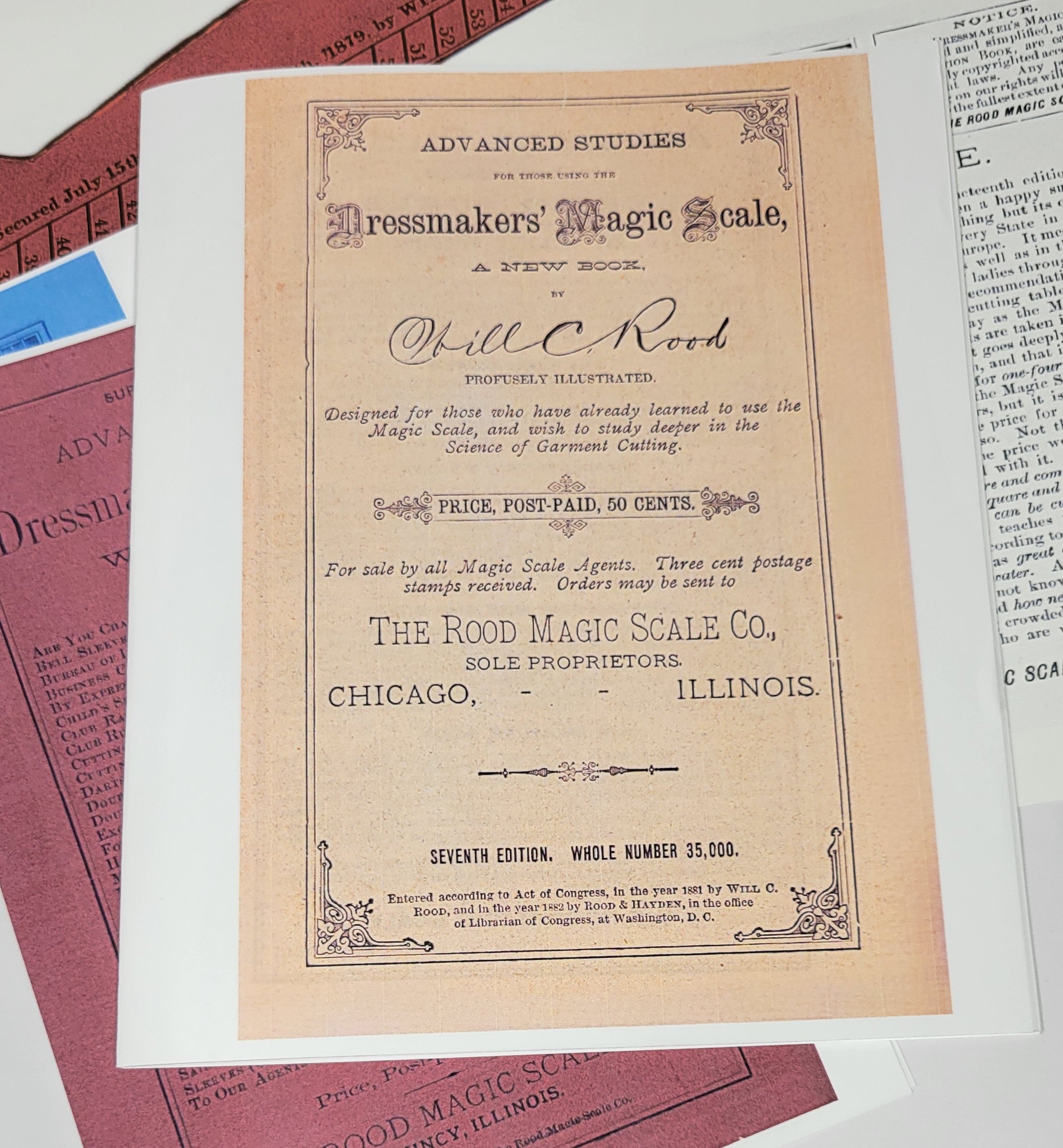 Will C. Rood Advance Studies in Dressmakers' Magic Scale 1890s - Paper Rulers and Booklets Reprint Set